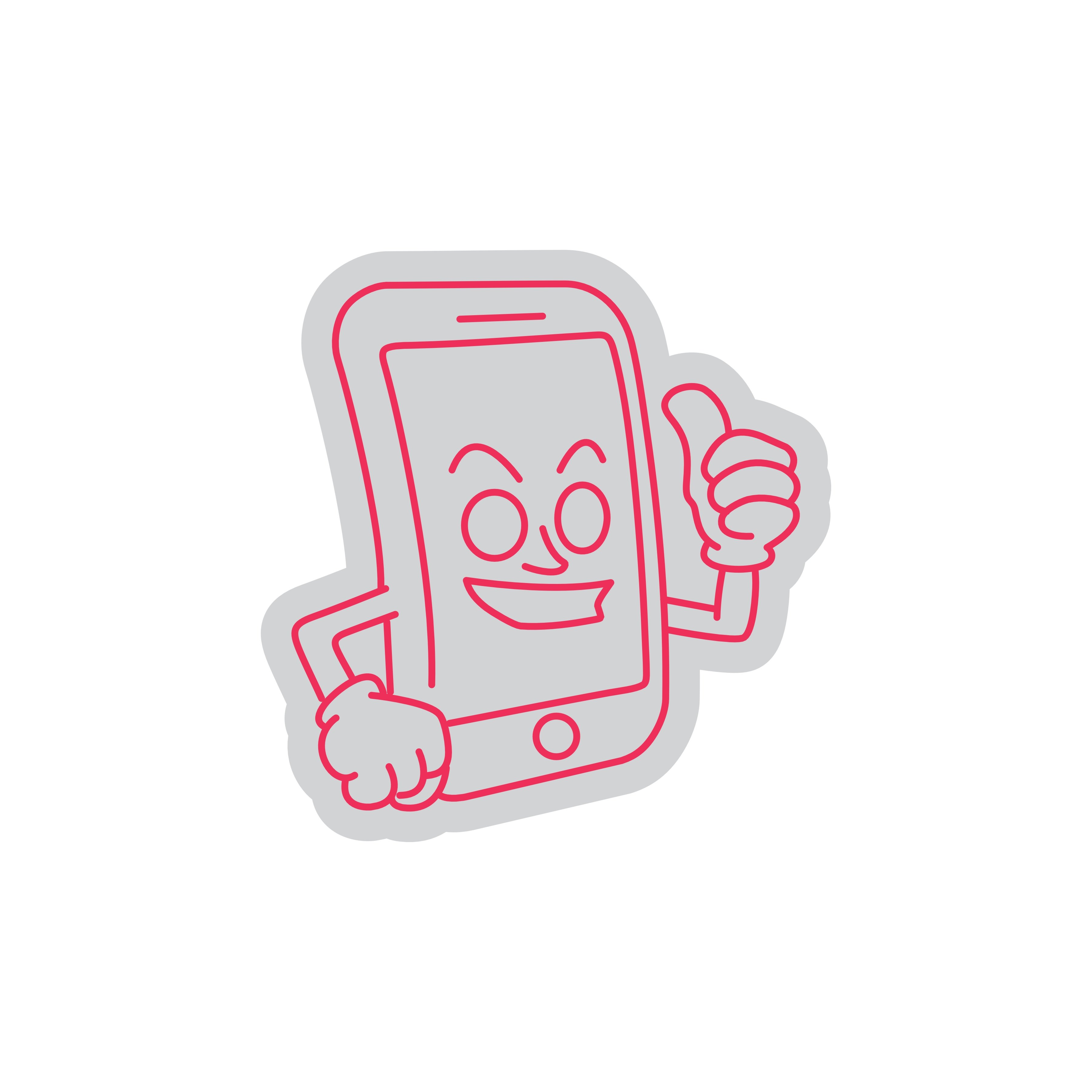 Custom Neon | Smartphone with Thumbs Up Neon Sign | 27x26 | Neon Pink 3