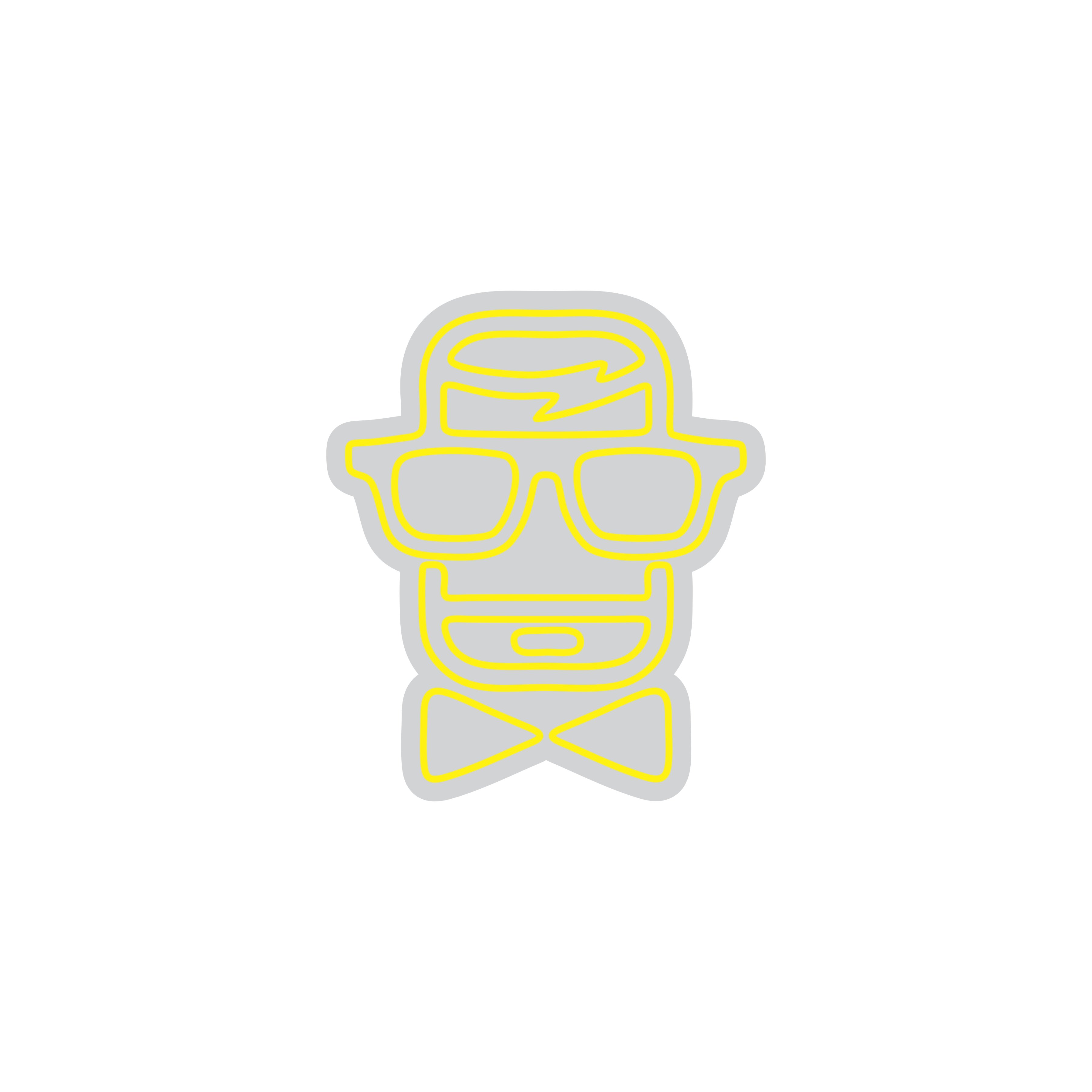 Custom Neon | Hipster Face with Bow Tie Neon Sign | 23x20 | Yellow 3