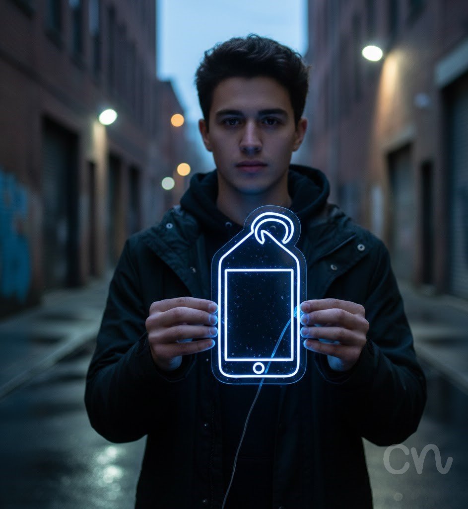 Custom Neon | Smartphone Design Neon Sign | 24x13 | Blue Light for Tech Lovers