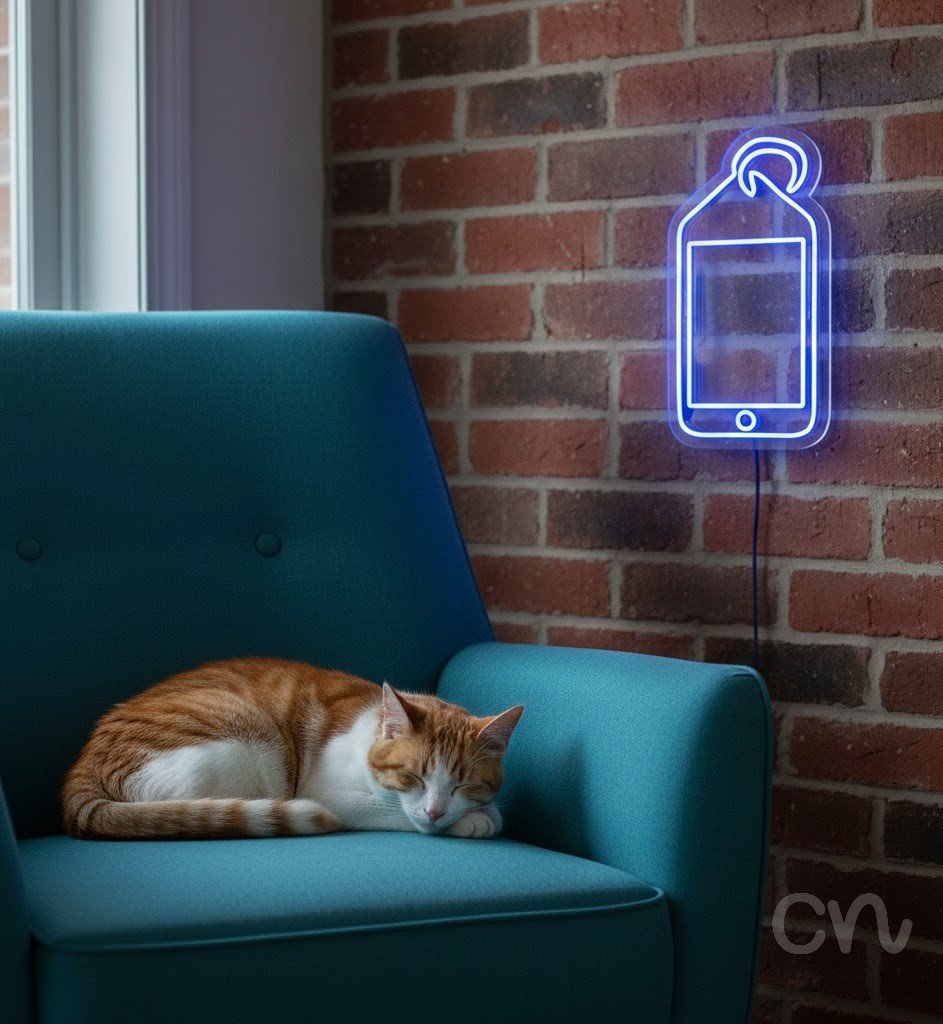 Custom Neon | Smartphone Design Neon Sign | 24x13 | Blue Light for Tech Lovers 2