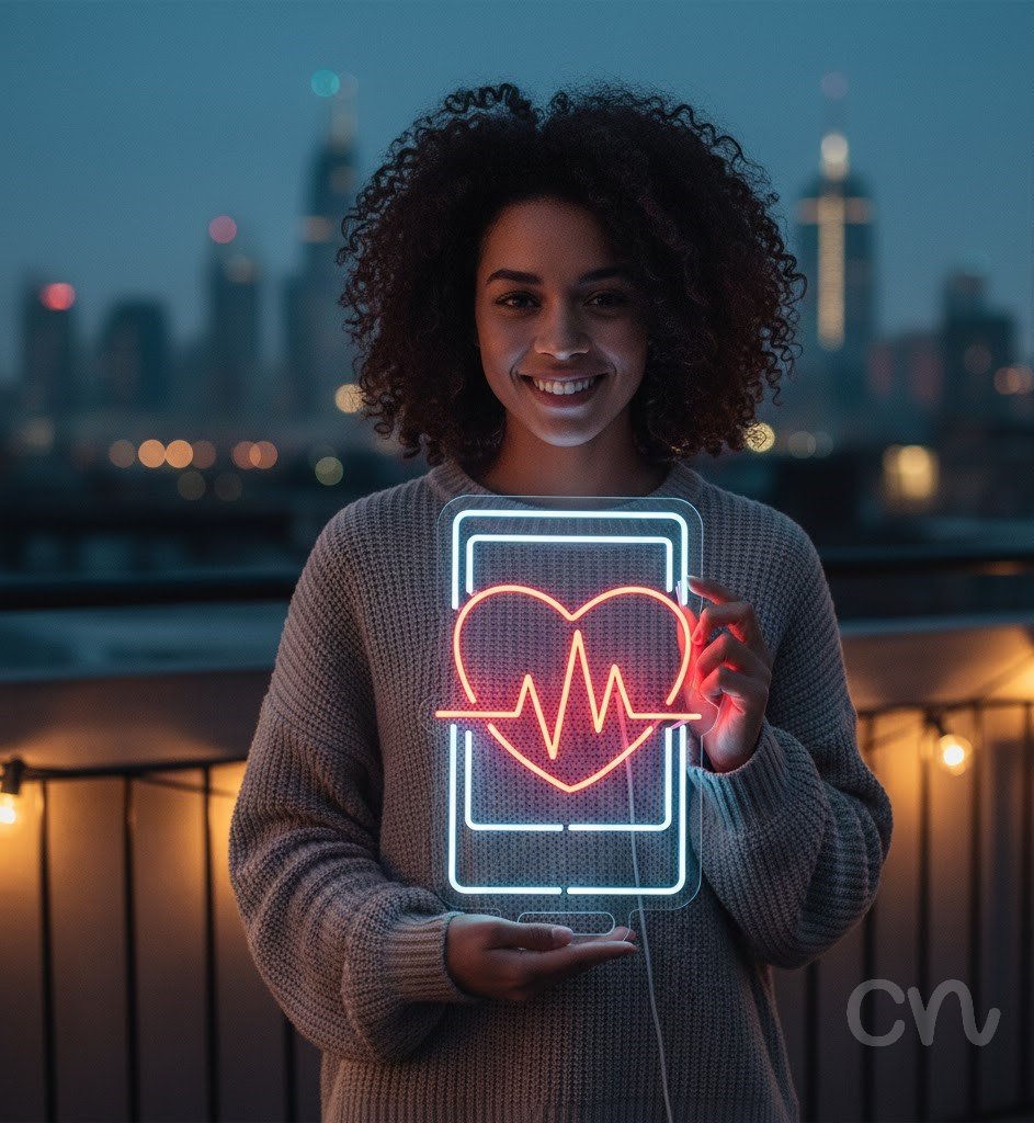 Custom Neon | Heartbeat in Heart Neon Sign | 25x18 | Red Neon Sign for Love and Decor