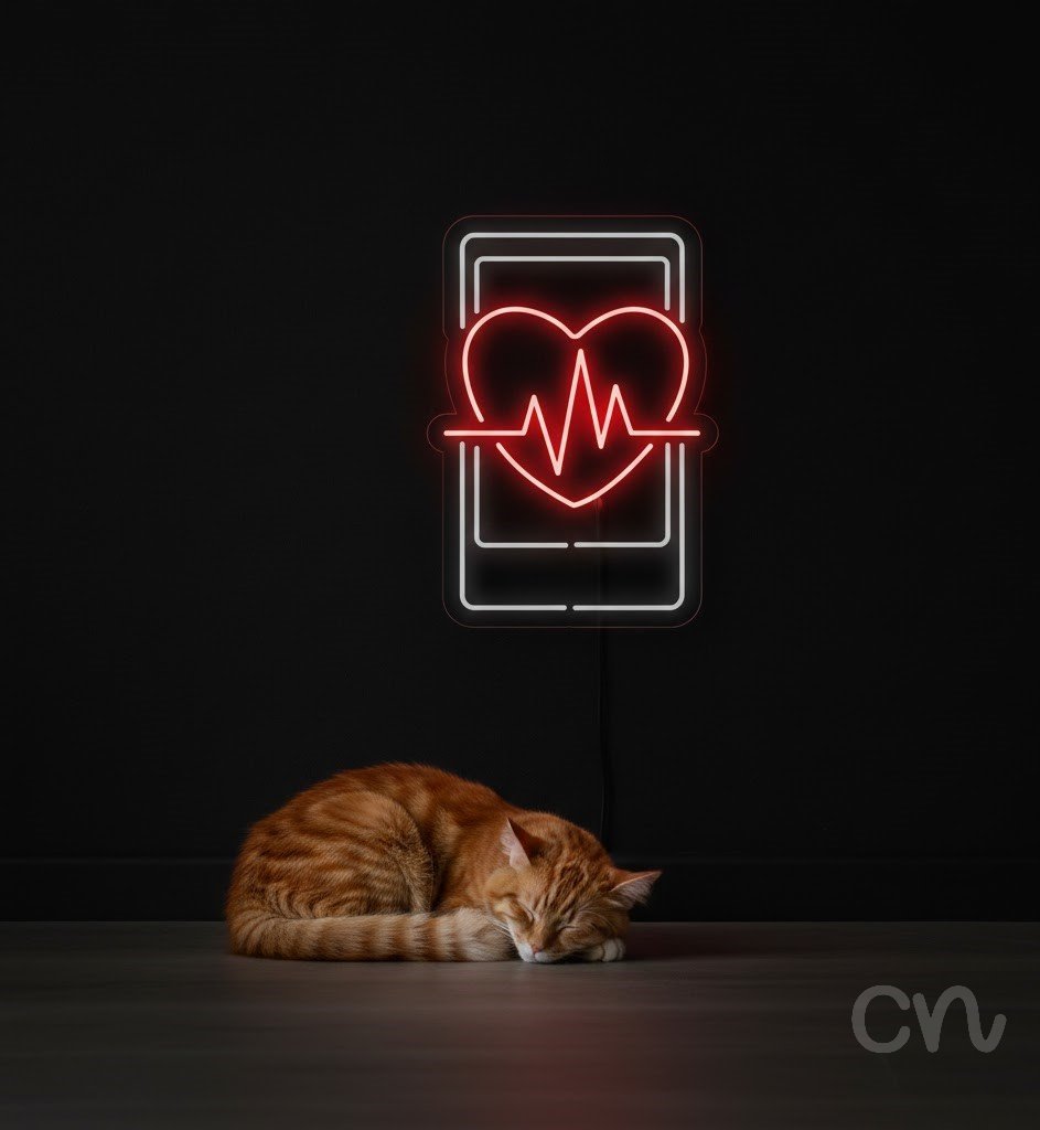 Custom Neon | Heartbeat in Heart Neon Sign | 25x18 | Red Neon Sign for Love and Decor 2