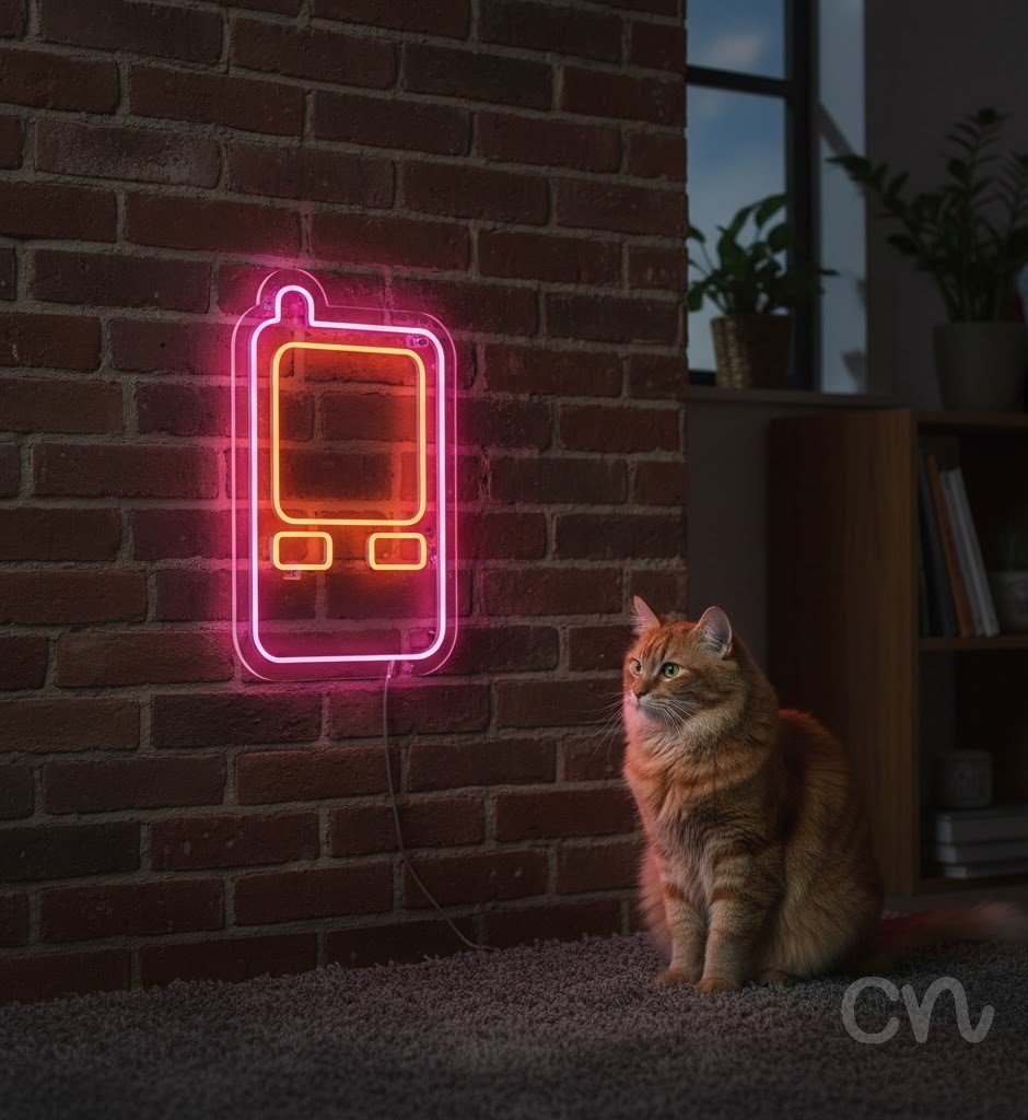 Custom Neon | Bus Design Neon Sign | 24x15 Inches | Orange and Hot Pink Color 2