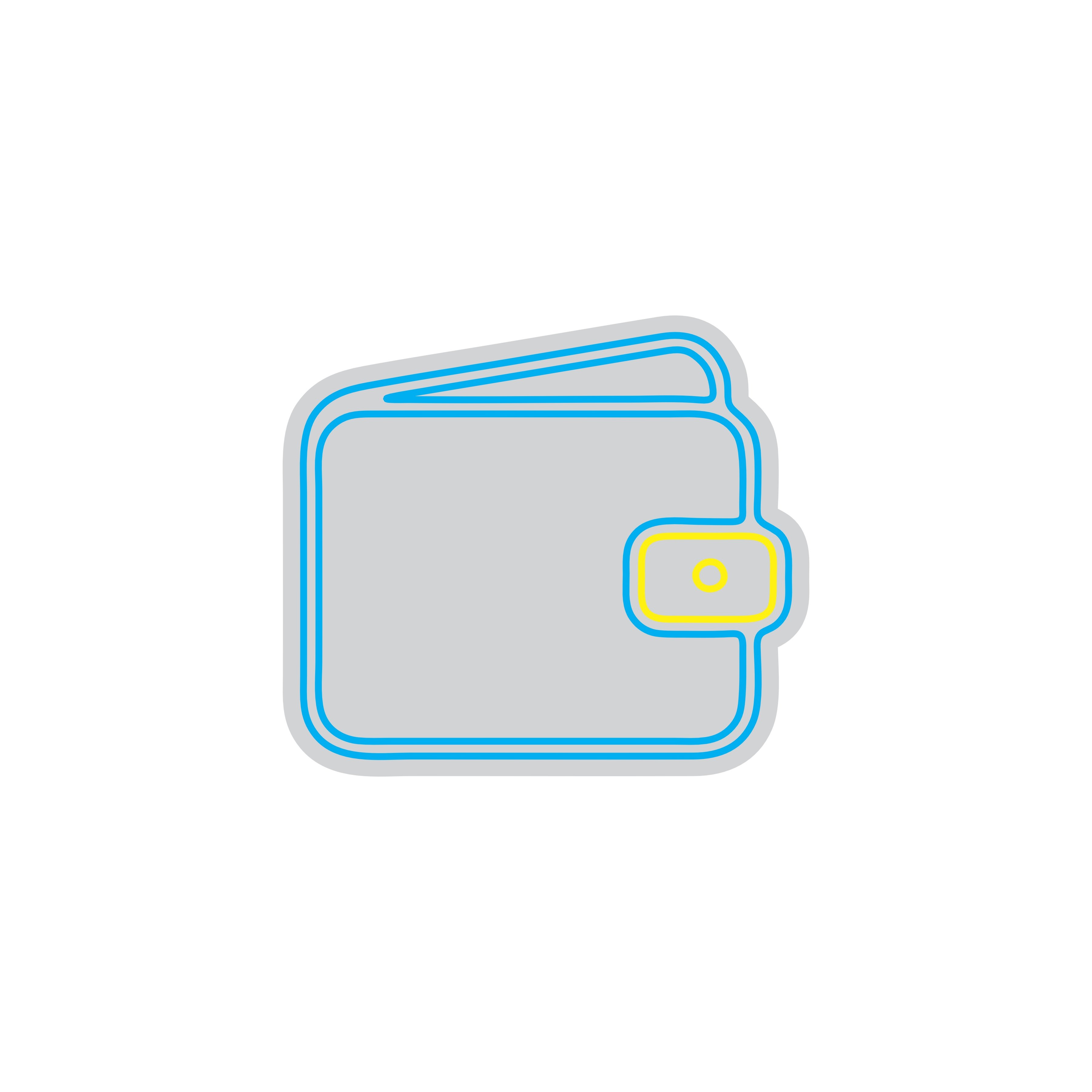 Custom Neon | Wallet Design Neon Sign | 21x24 | Sky Blue and Yellow Neon Sign 3