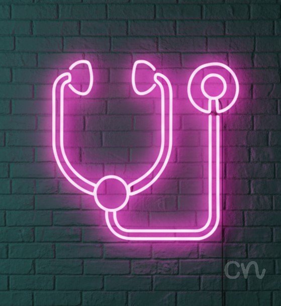Custom Neon | Stethoscope Neon Sign | 20x21 | Hot Pink