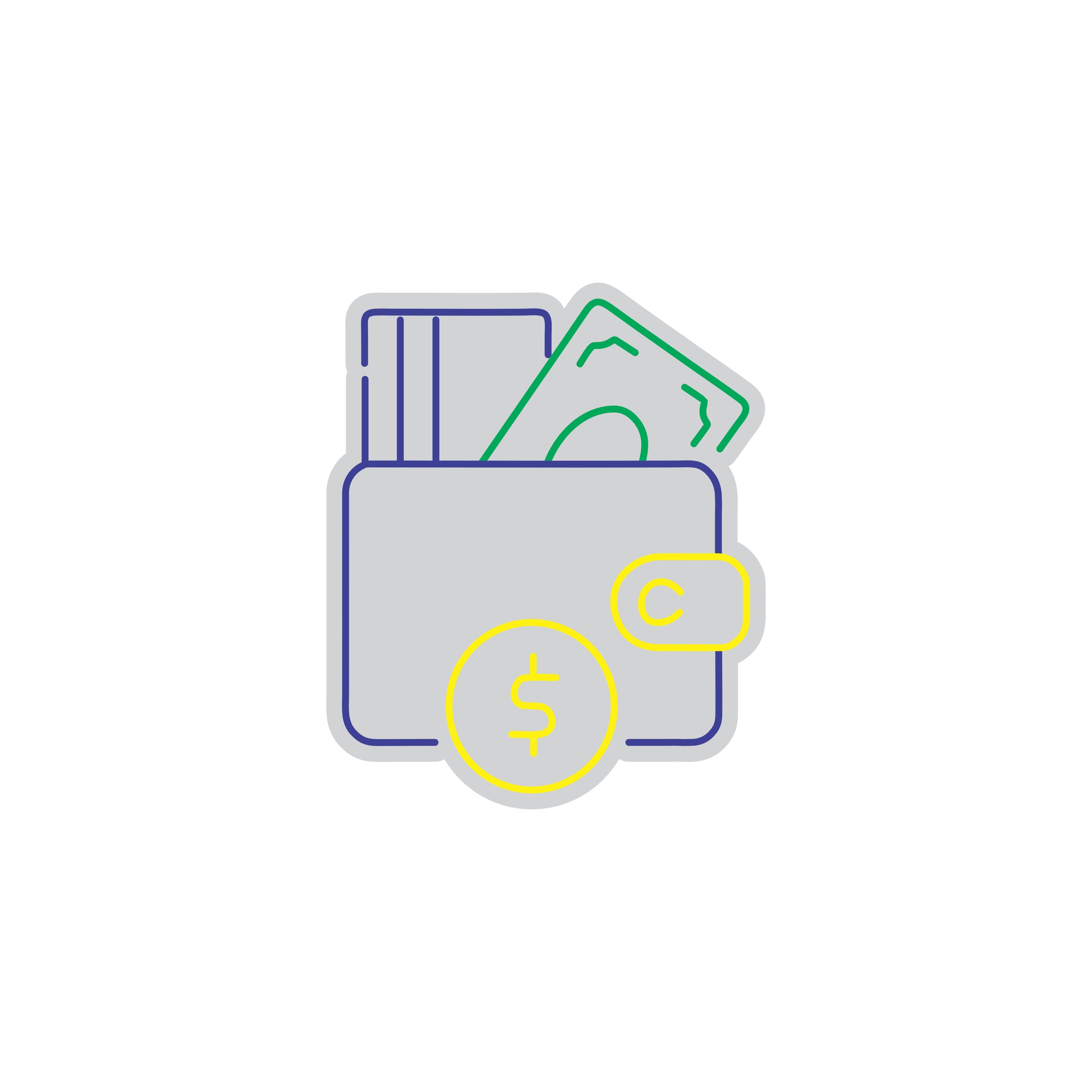 Custom Neon | Wallet with Money Neon Sign | 24x20 | Yellow Green Purple 3