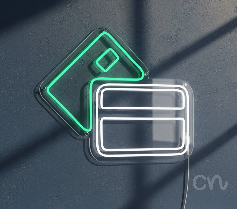 Custom Neon | Credit Card Design Neon Sign | 20x24 | Green 2