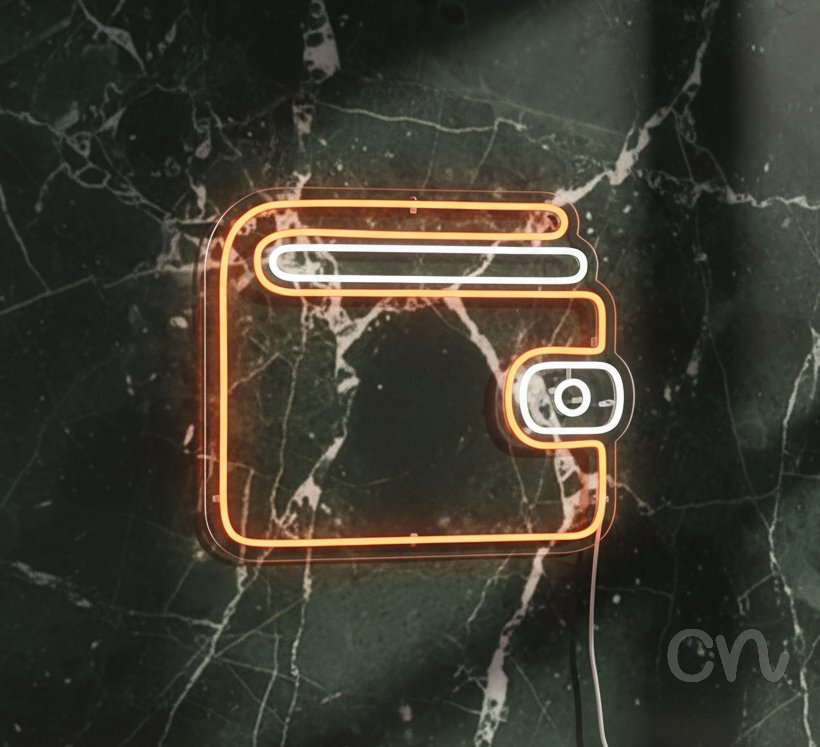 Custom Neon | Wallet Design Neon Sign | 20x24 | Orange 2