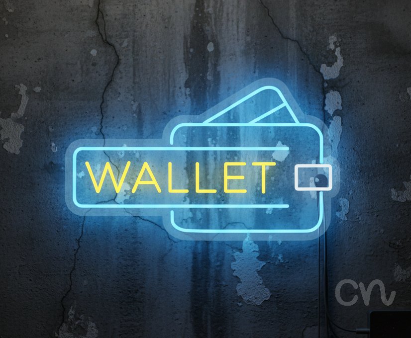 Custom Neon | Wallet Neon Sign | 16x27 | Yellow and Blue Neon Light Wall Decor 2