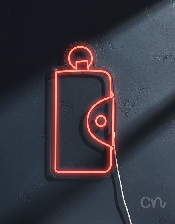 Custom Neon | Lighter Design Neon Sign | 24x12 | Hot Pink