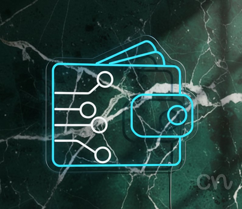 Custom Neon | Wallet Design Neon Sign | 21x24 | Light Blue 2