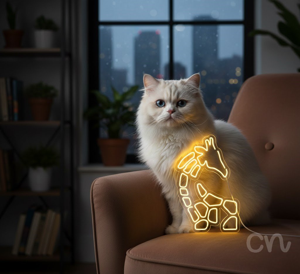 Custom Neon | Giraffe Neon Sign | 24x16 | Soft Yellow Neon Sign for Kids Room Decor 2