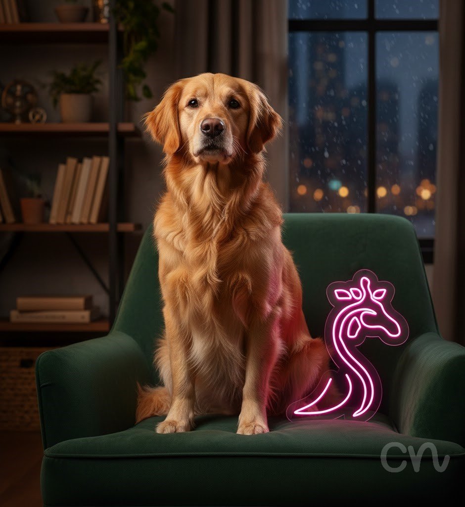 Custom Neon | Giraffe Neon Sign | 24x19 | Hot Pink | Perfect for Kids Room Decor 2