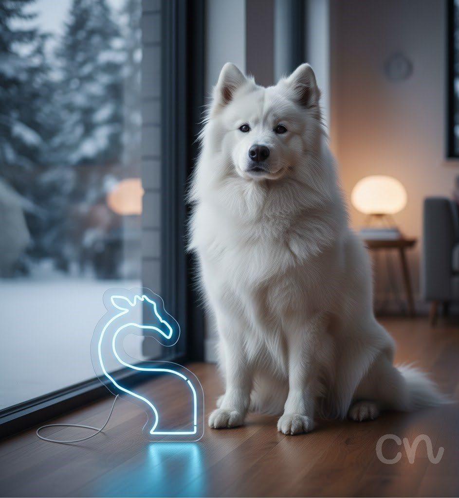 Custom Neon | Giraffe Neon Sign | 24x18 Inches | Ice Blue Neon Sign for Room Decor 2