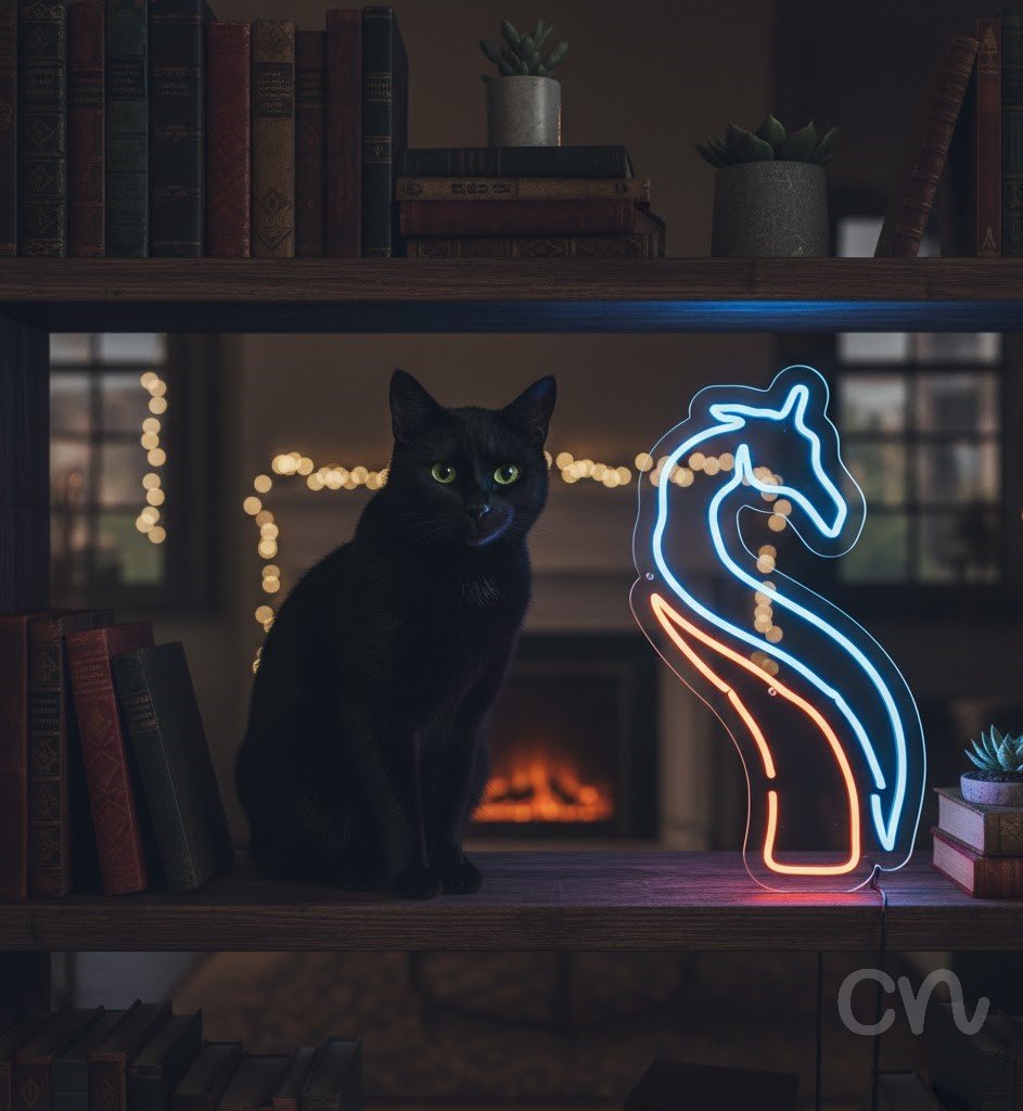 Custom Neon | Giraffe Neon Sign | 24x14 | Blue and Orange Neon Sign for Decor 2