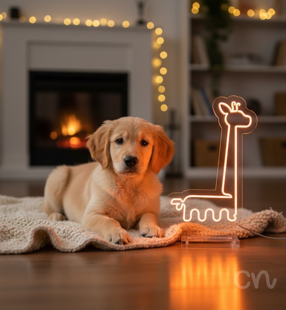 Custom Neon | Giraffe Neon Sign | 25x18 | Orange Night Light for Home Bar Decor 2