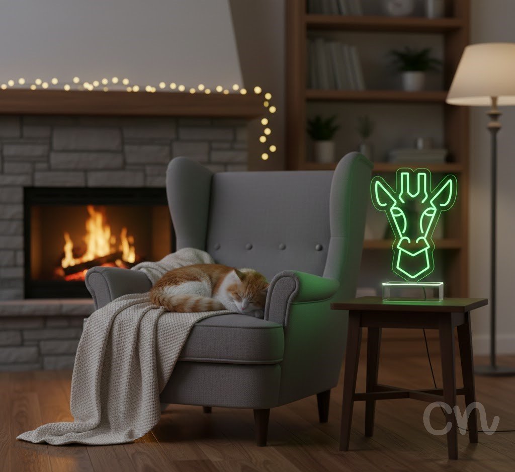 Custom Neon | Giraffe Neon Sign | 24x18 | Green Neon Wall Decor for Kids Room 2