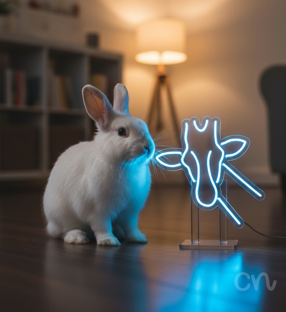 Custom Neon | Giraffe Neon Sign | 24x24 | Ice Blue Neon Sign for Bedroom Decor 2