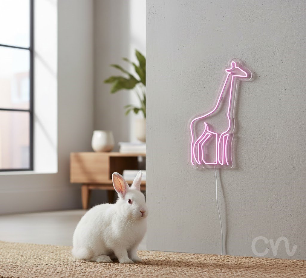 Custom Neon | Giraffe Neon Sign | 30x19 | Hot Pink 2