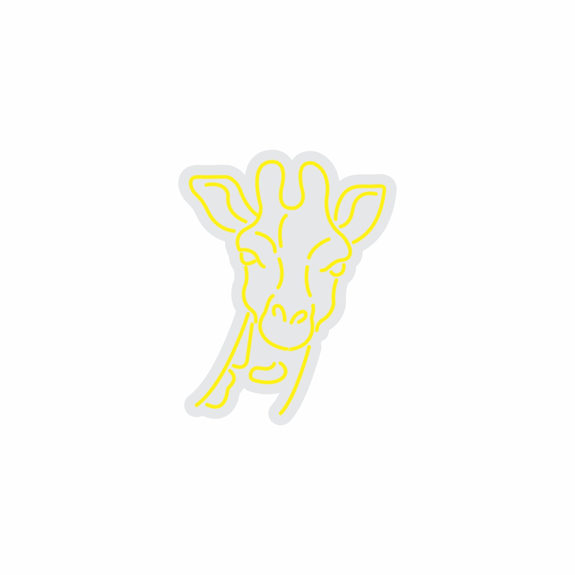 Custom Neon | Giraffe Head Neon Sign | 24x19 | Yellow Neon Sign for Home Decor 3