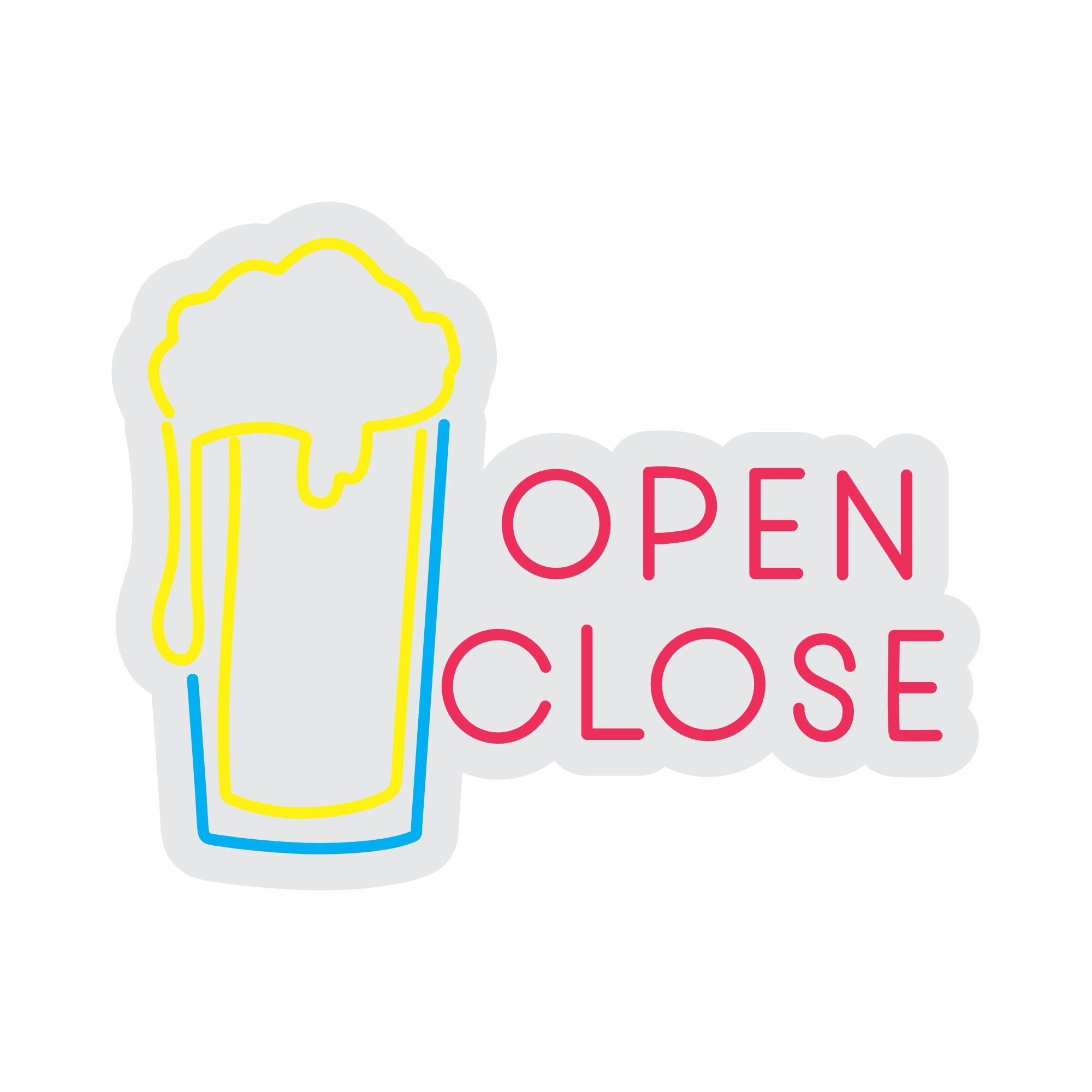 Custom Neon | Open Close Neon Sign | 19x24 Inches | Yellow Pink Blue Neon Sign 3