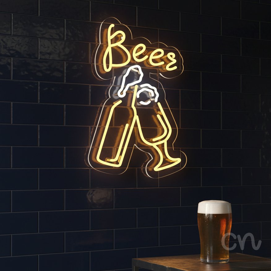 Custom Neon | Bees Neon Sign | 20x13 | Yellow White Neon Sign for Home Decor