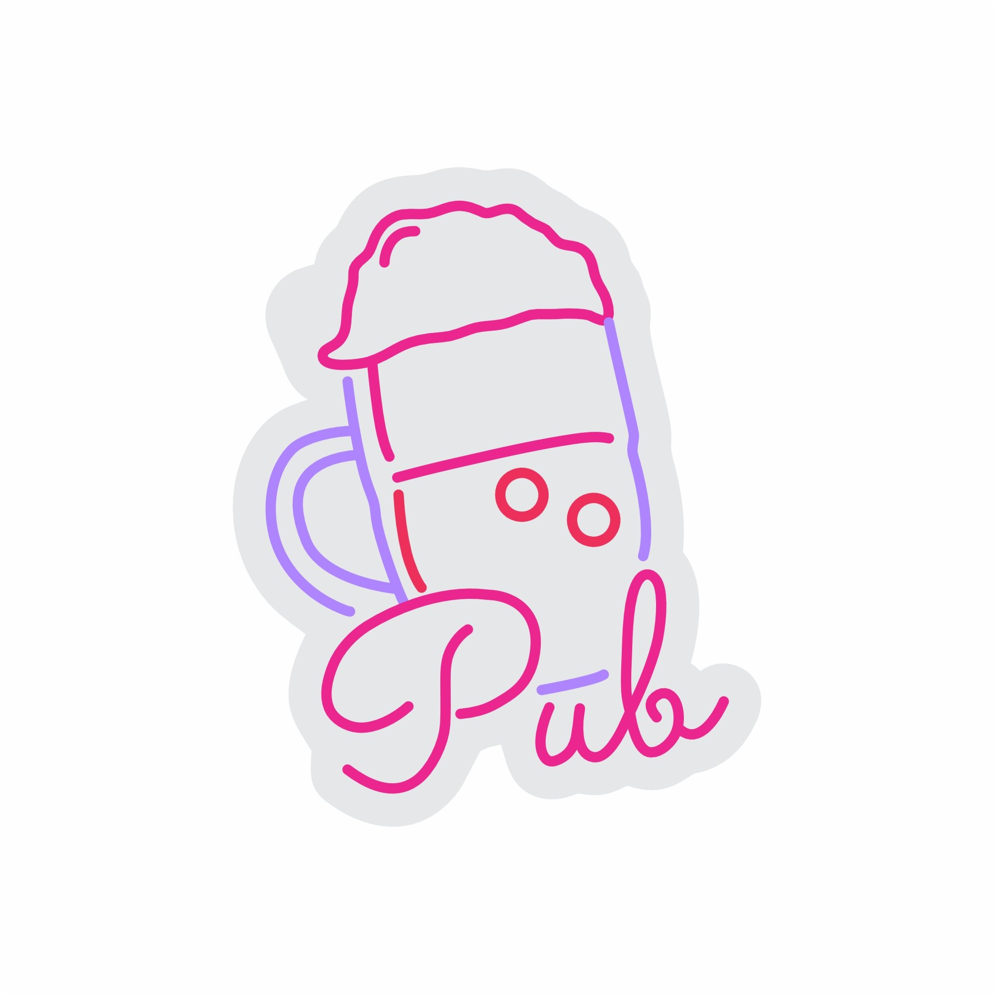 Custom Neon | Pub Neon Sign | 20x16 | Pink and Lavender Neon Sign for Bar Pub Lounge 3