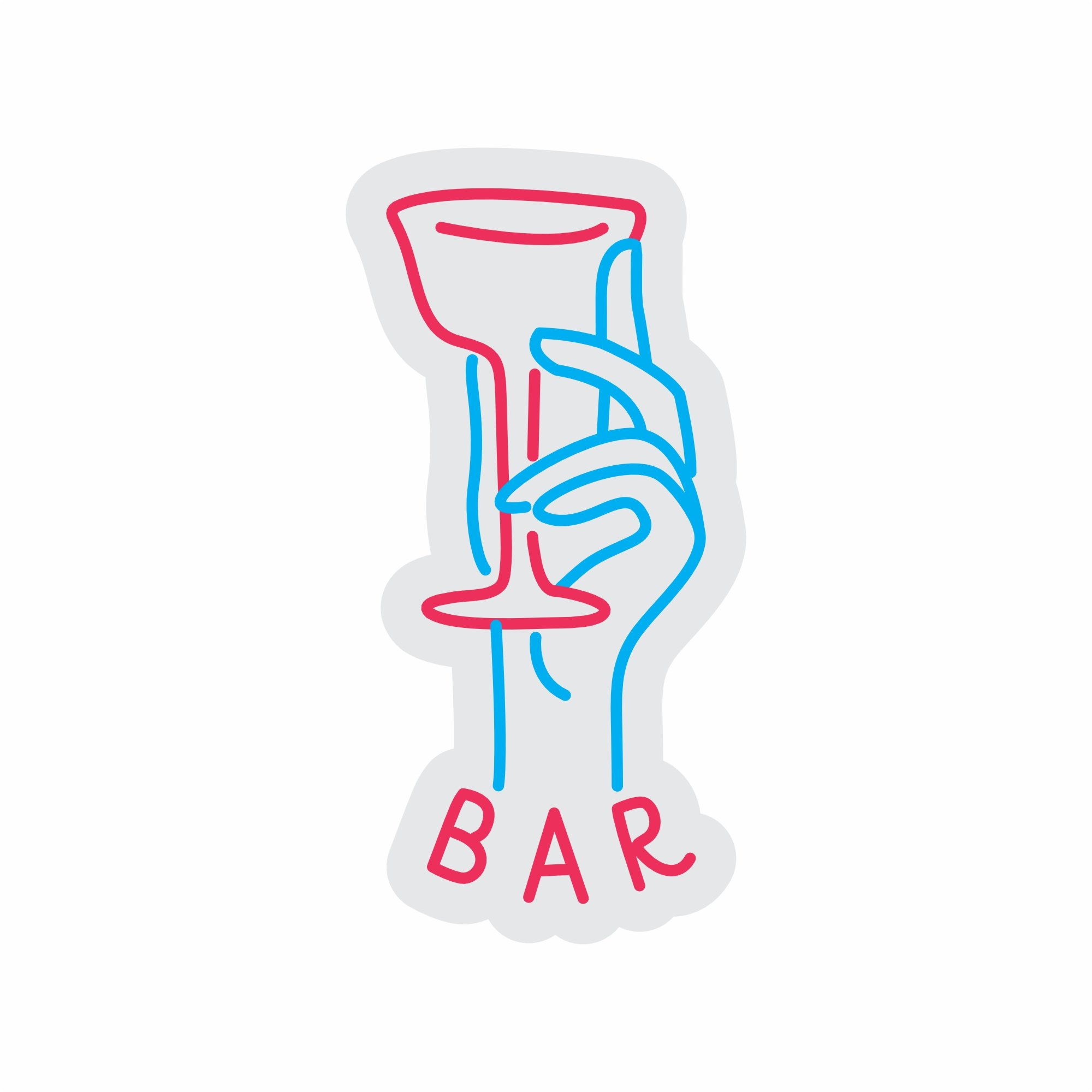 Custom Neon | Bar Neon Sign | 22x11 Inches | Red and Blue Neon Sign for Bar Decor 3