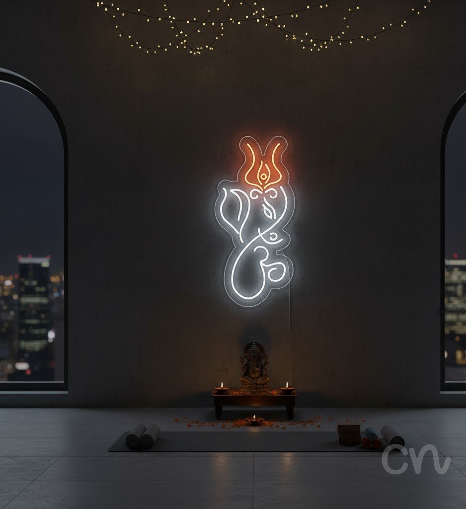 Custom Neon | Abstract Swirl Neon Sign | 30x14 | Orange Warm White