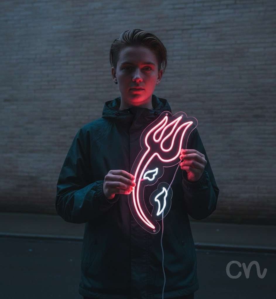 Custom Neon | Flower Design Neon Sign | 24x13 | Neon Pink Light for Home Decor