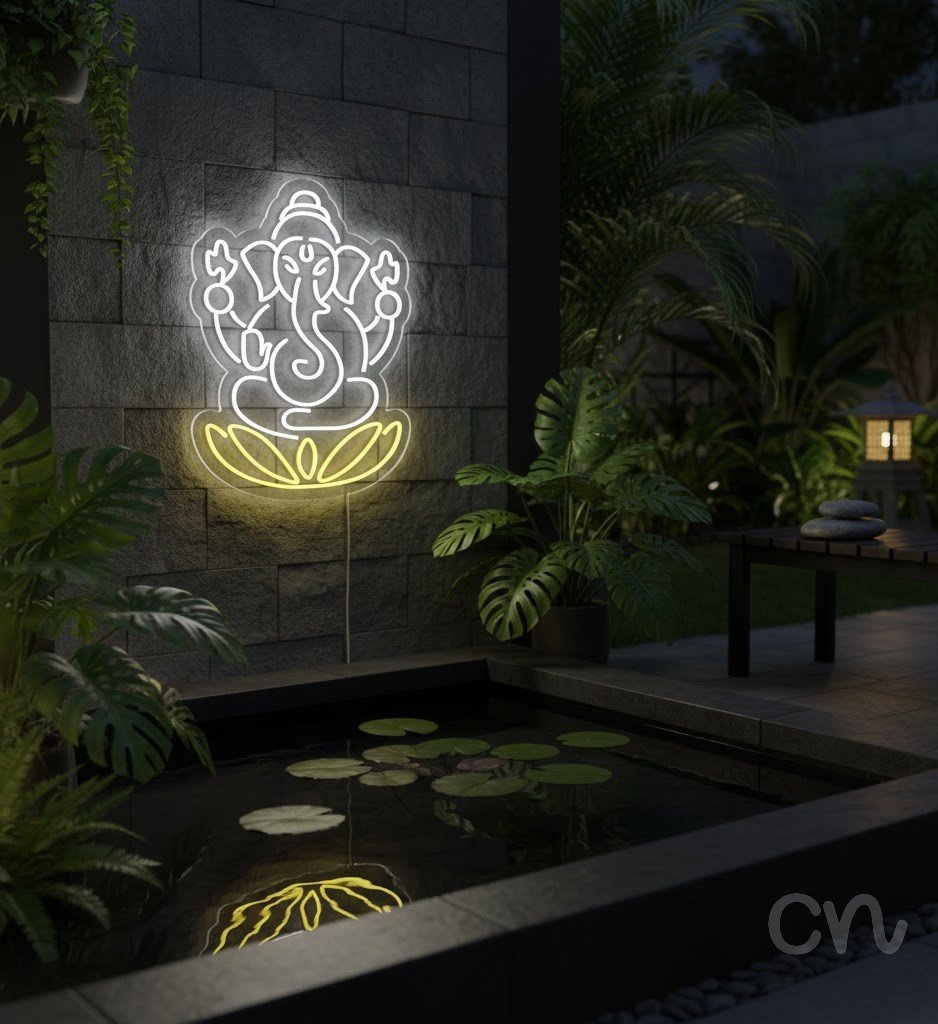 Custom Neon | Elephant Deity Neon Sign | 30x22 | Warm White and Yellow