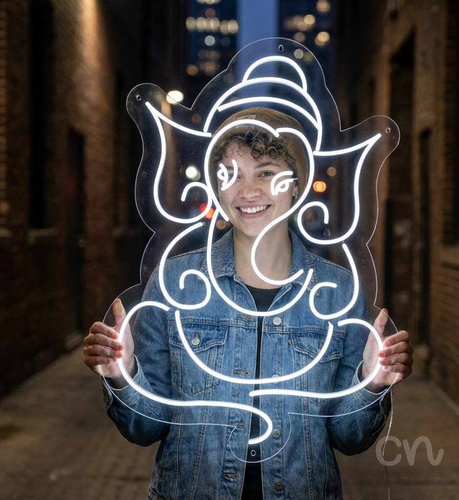 Custom Neon | Elephant Head Neon Sign | 21x30 | Warm White