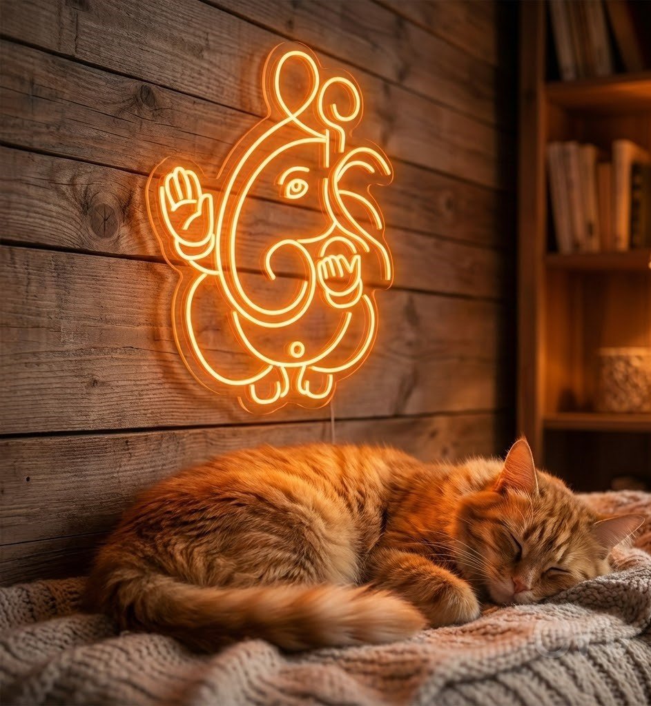 Custom Neon | Elephant Design Neon Sign | 30x24 | Orange Light for Home Decor