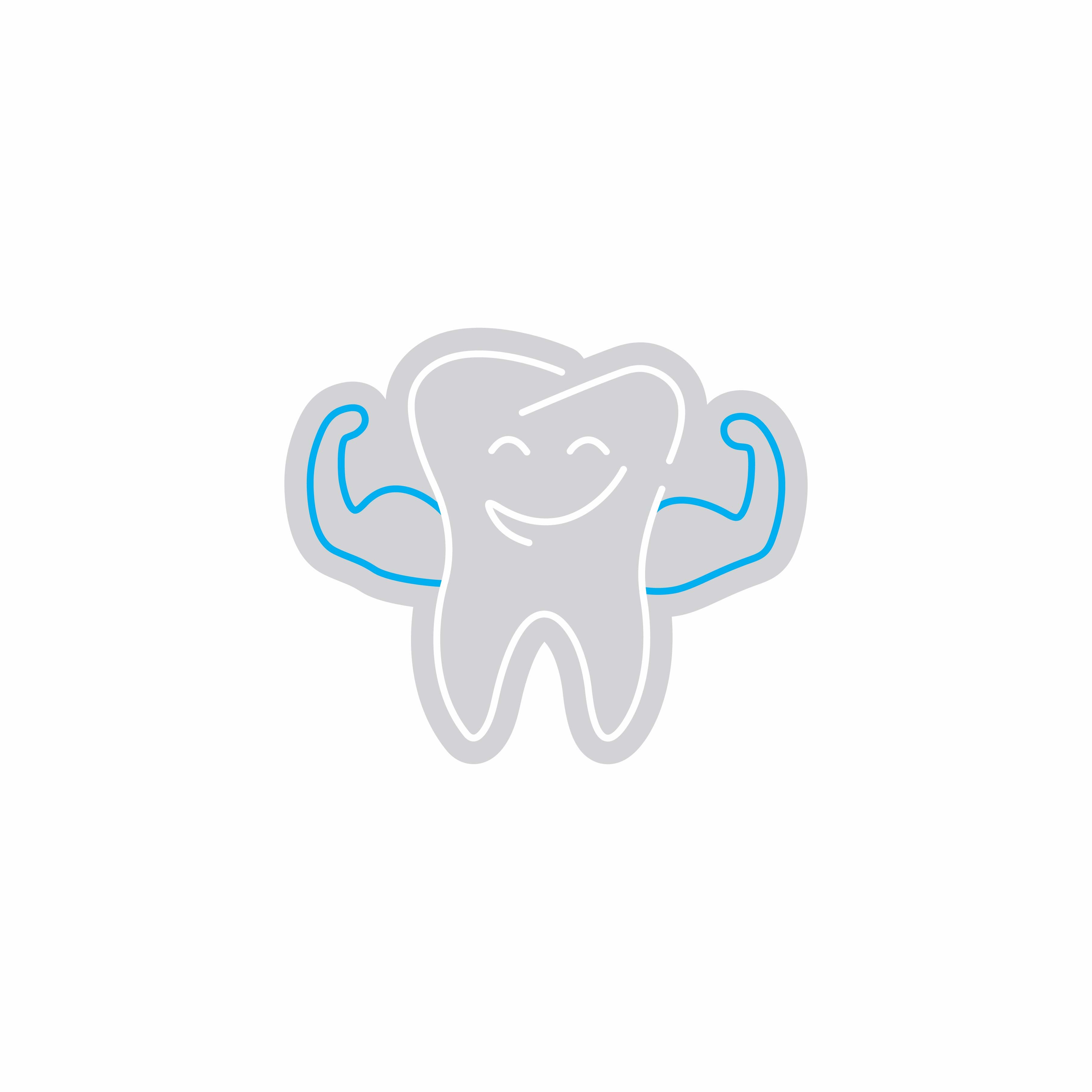 Custom Neon | Tooth with Muscles Neon Sign | 20x24 | Ice Blue 3