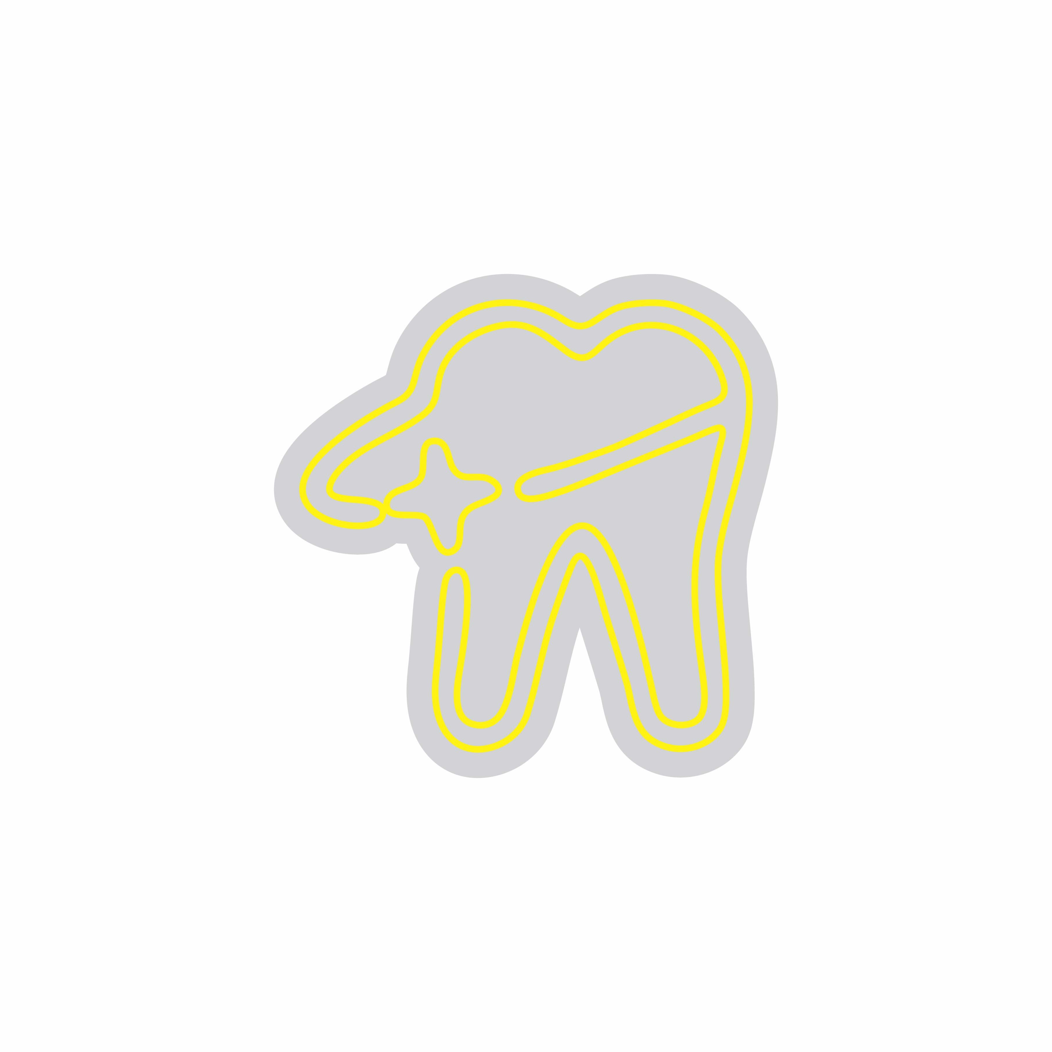 Custom Neon | Tooth with Sparkle Neon Sign | 24x24 | Yellow 3