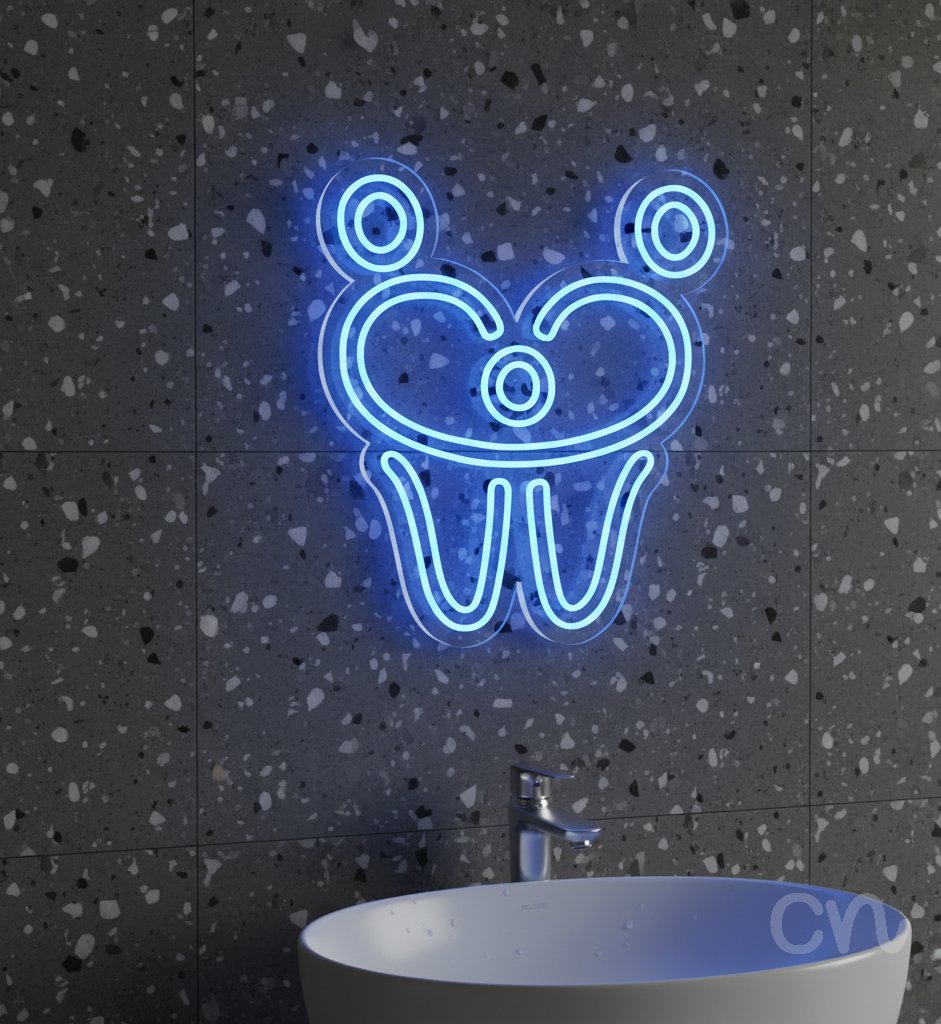 Custom Neon | Wedding Couple Neon Sign | 24x21 Inches | Ice Blue Color for Weddings