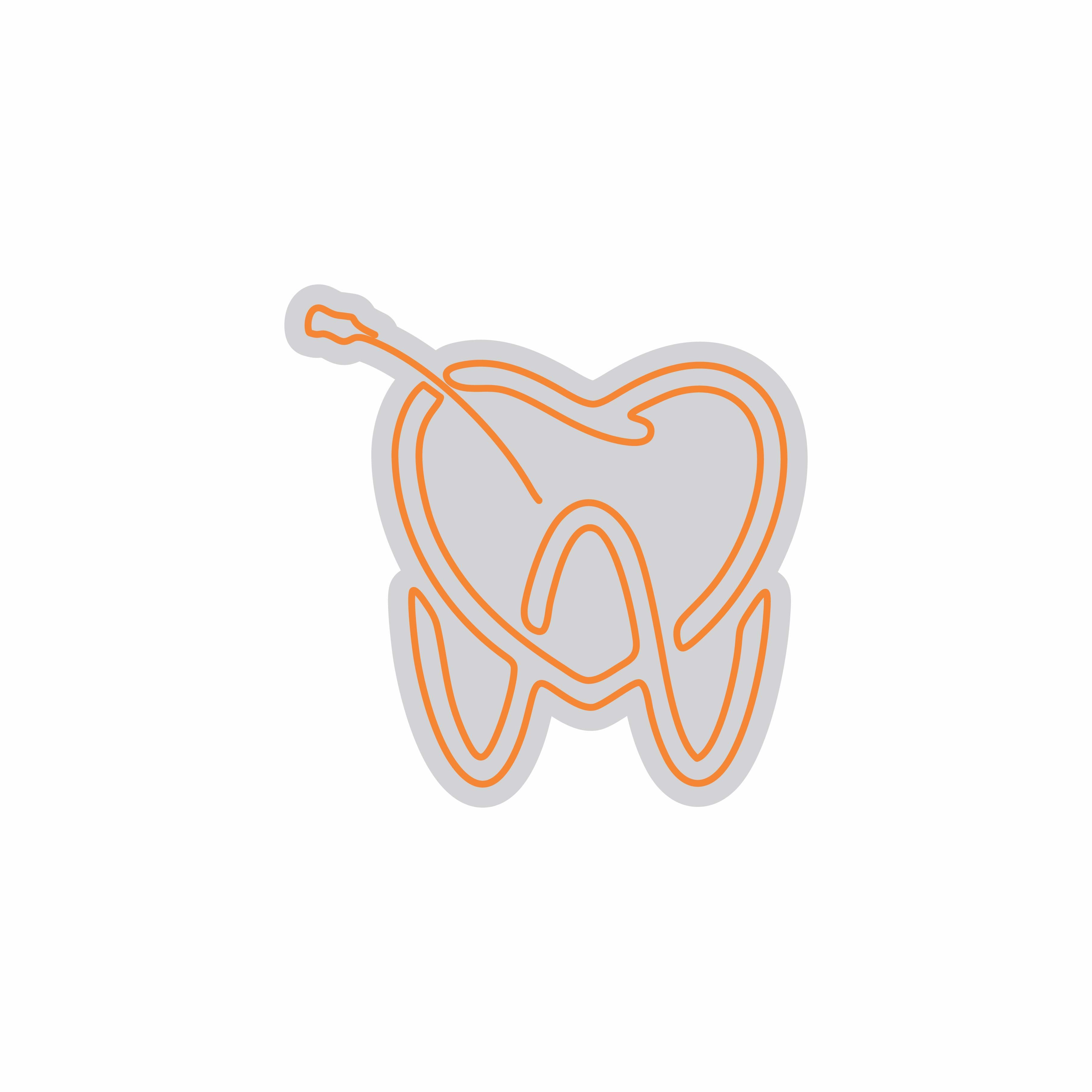 Custom Neon | Tooth with Toothbrush Neon Sign | 24x24 Inches | Orange 3
