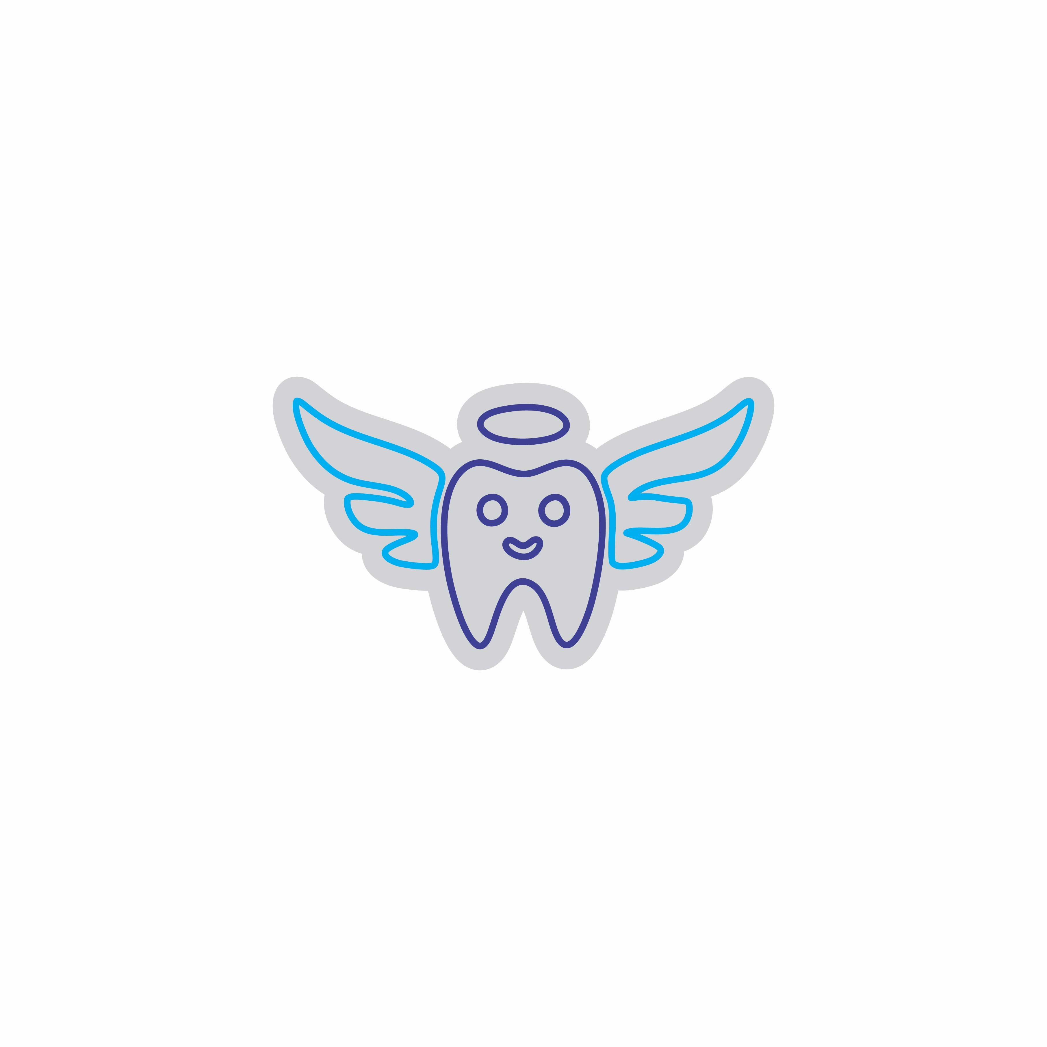 Custom Neon | Tooth with Wings Neon Sign | 13x24 | Ice Blue and Soft Purple 3