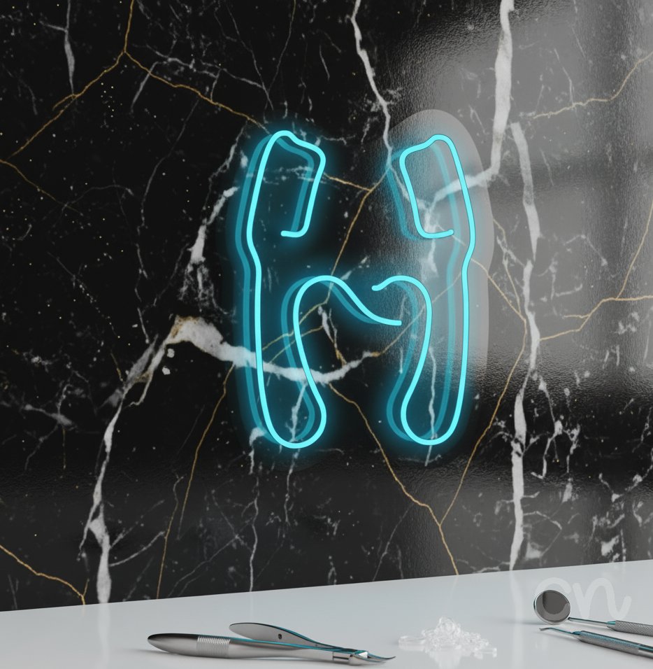 Custom Neon | Abstract Swirl Neon Sign | 24x19 Inches | Ice Blue Neon Sign 2