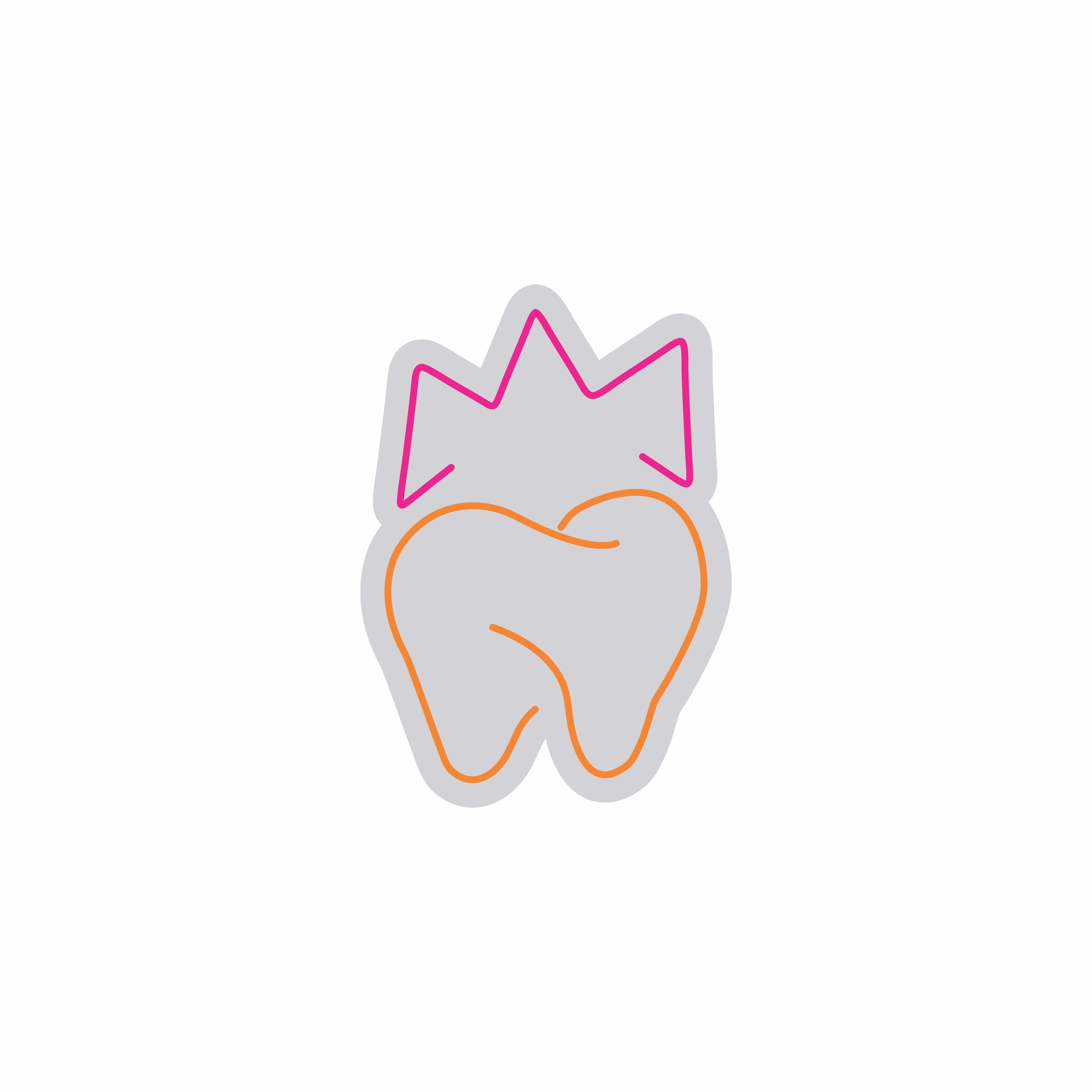 Custom Neon | Tooth with Crown Neon Sign | 24x17 Inches | Pink Orange Colors 3