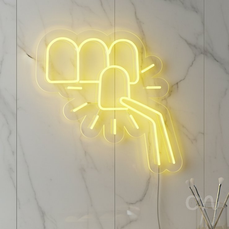 Custom Neon | Nail Polish Neon Sign | 23x24 | Yellow Light for Beauty Salon Decor 2
