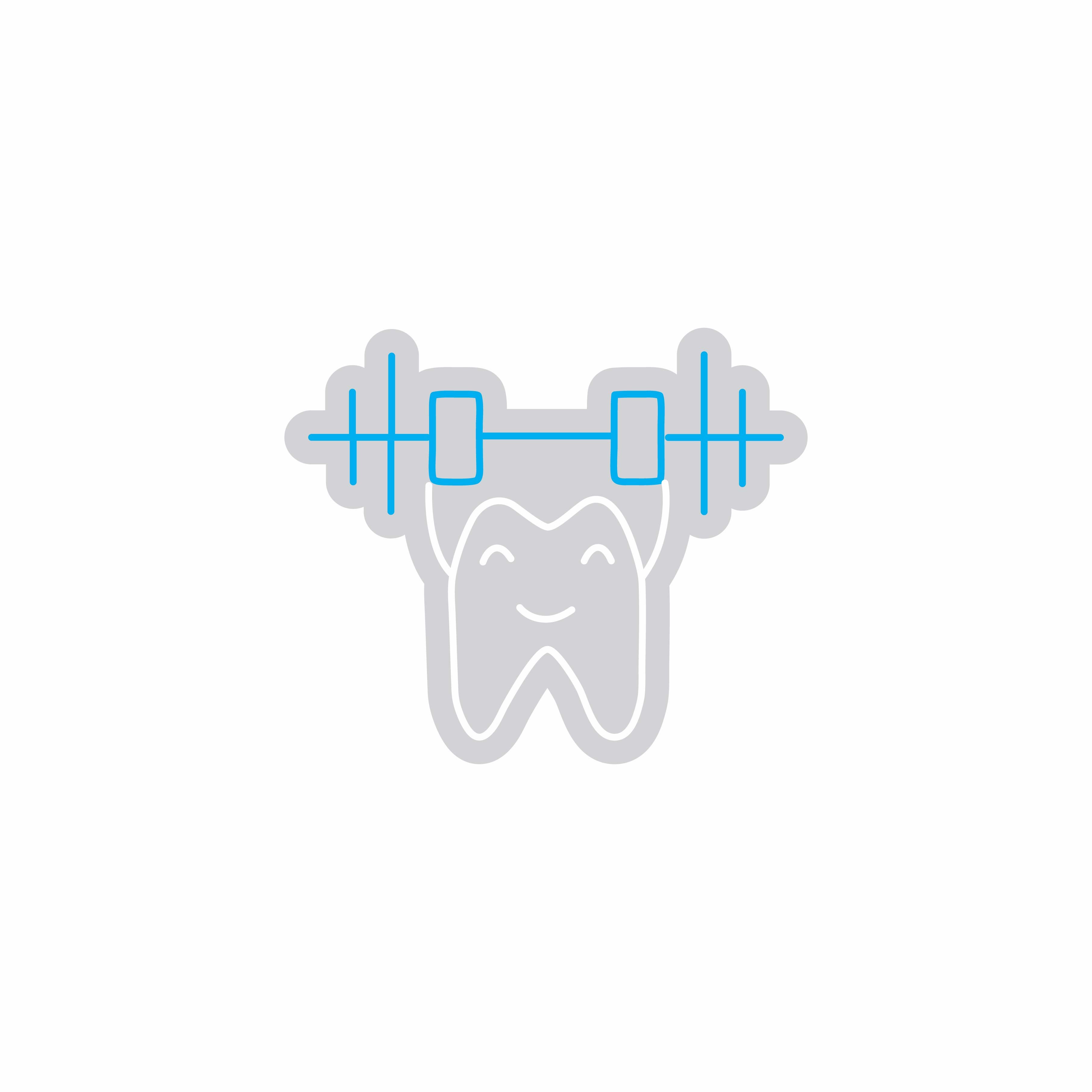 Custom Neon | Tooth with Barbell Neon Sign | 20x24 | Ice Blue 3