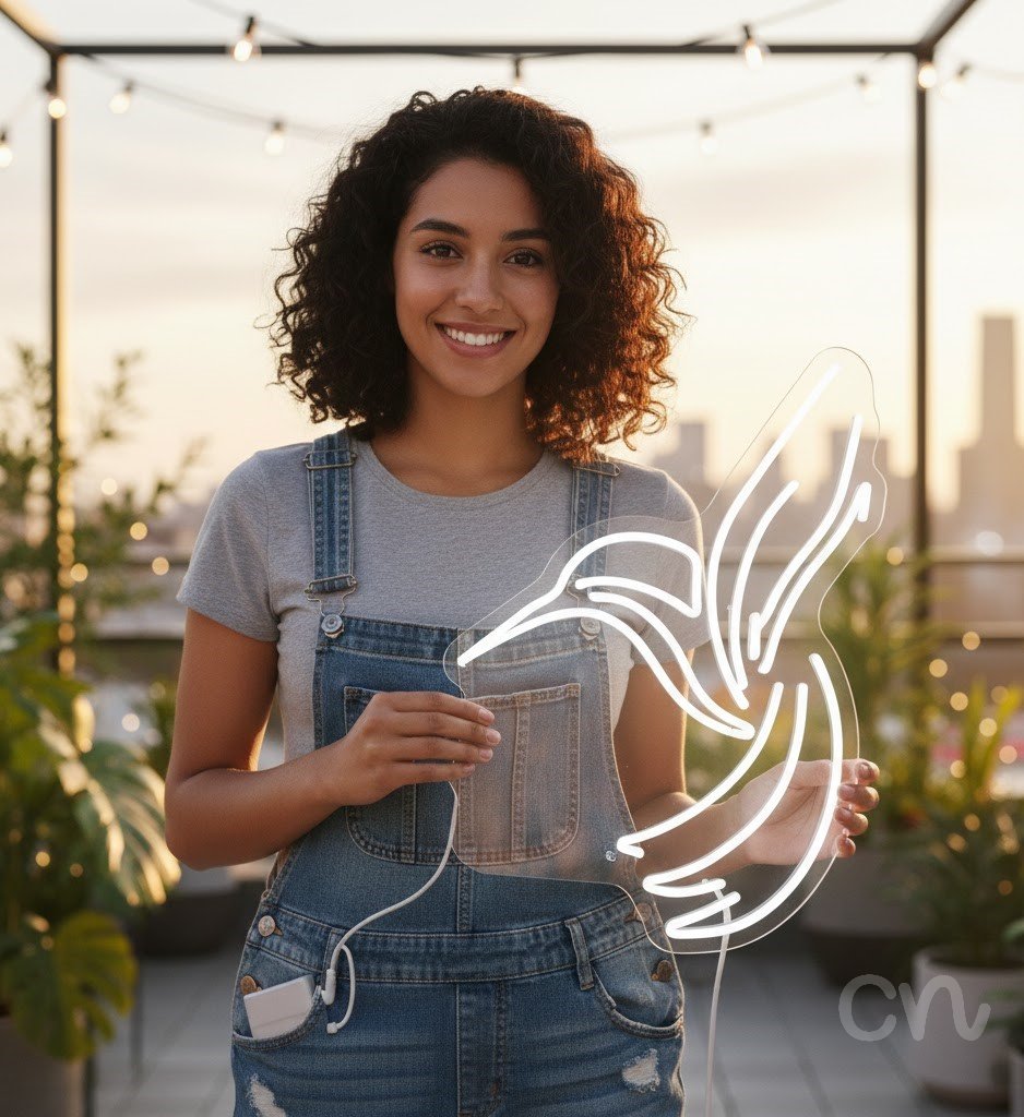 Custom Neon | Hummingbird Neon Sign | 24x18 | Warm White