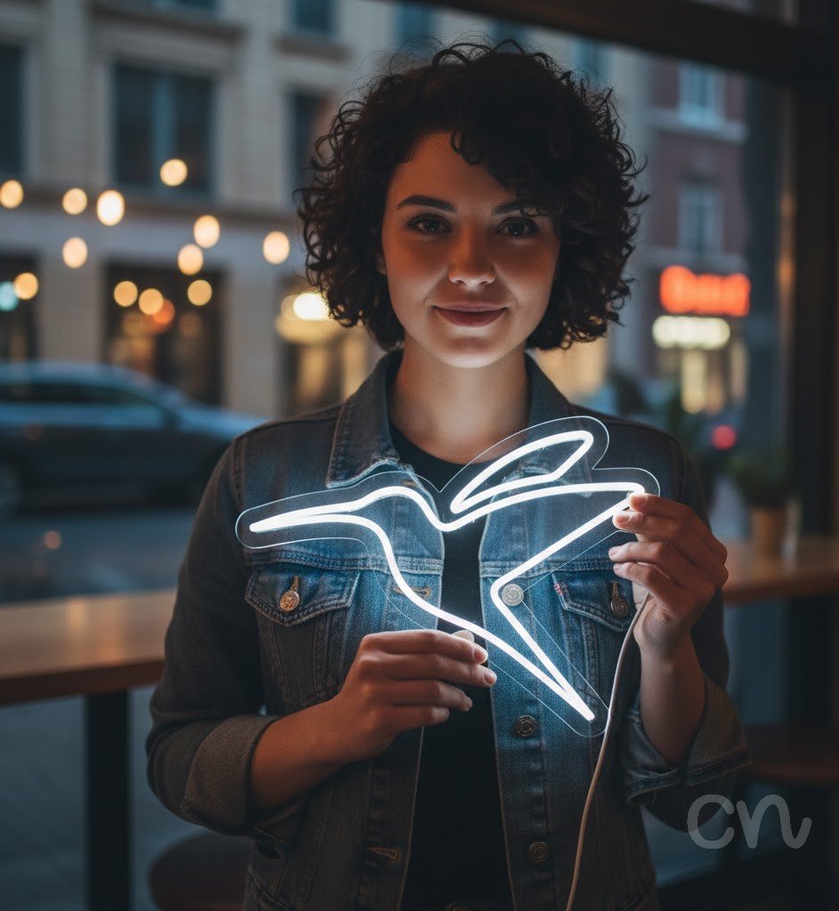 Custom Neon | Hummingbird Neon Sign | 18x24 | Cool White Bright Neon Wall Decor