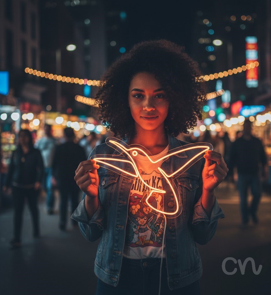 Custom Neon | Hummingbird Neon Sign | 20x30 | Orange | Bright Decorative Wall Art