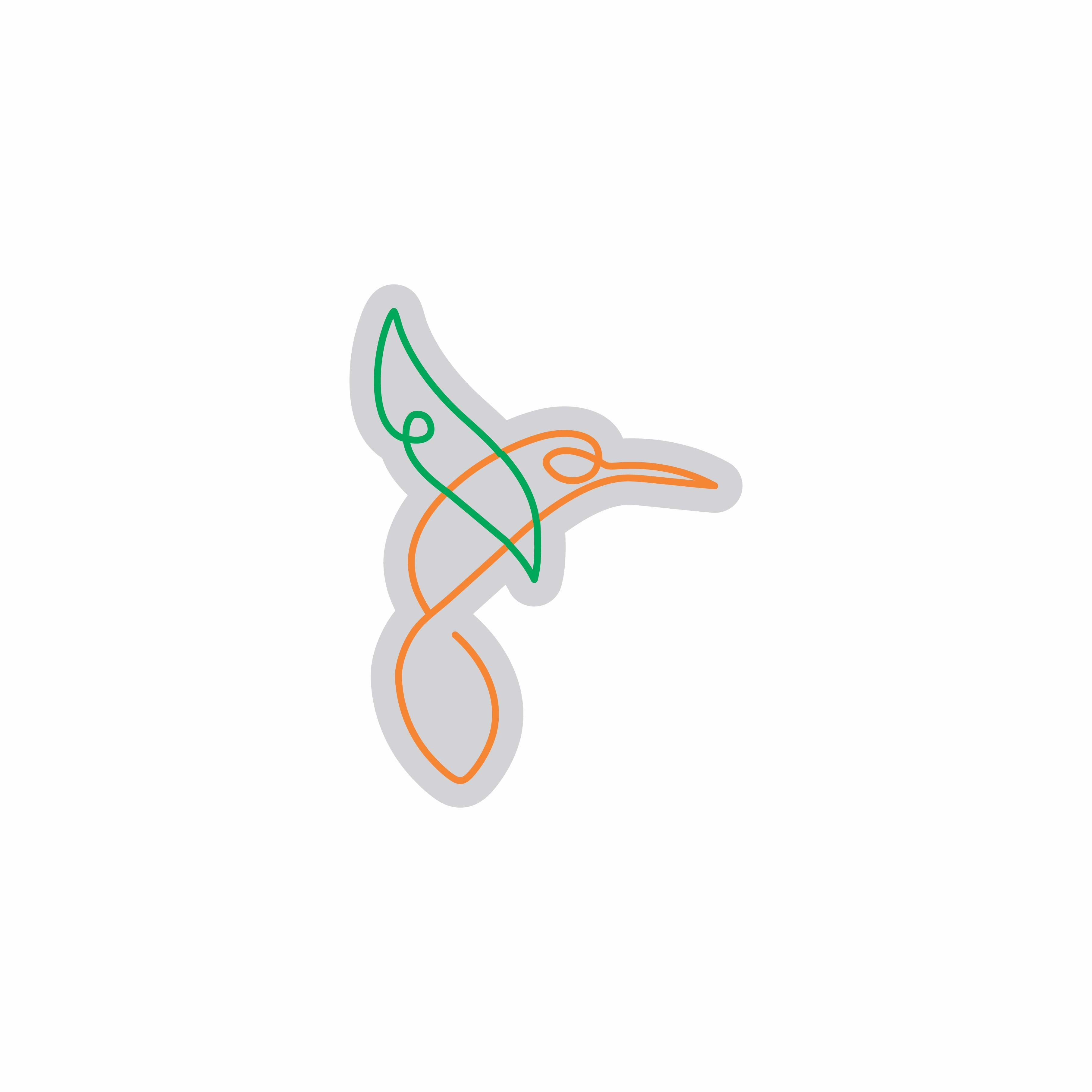 Custom Neon | Hummingbird Design Neon Sign | 24x18 | Green and Orange Colors 3