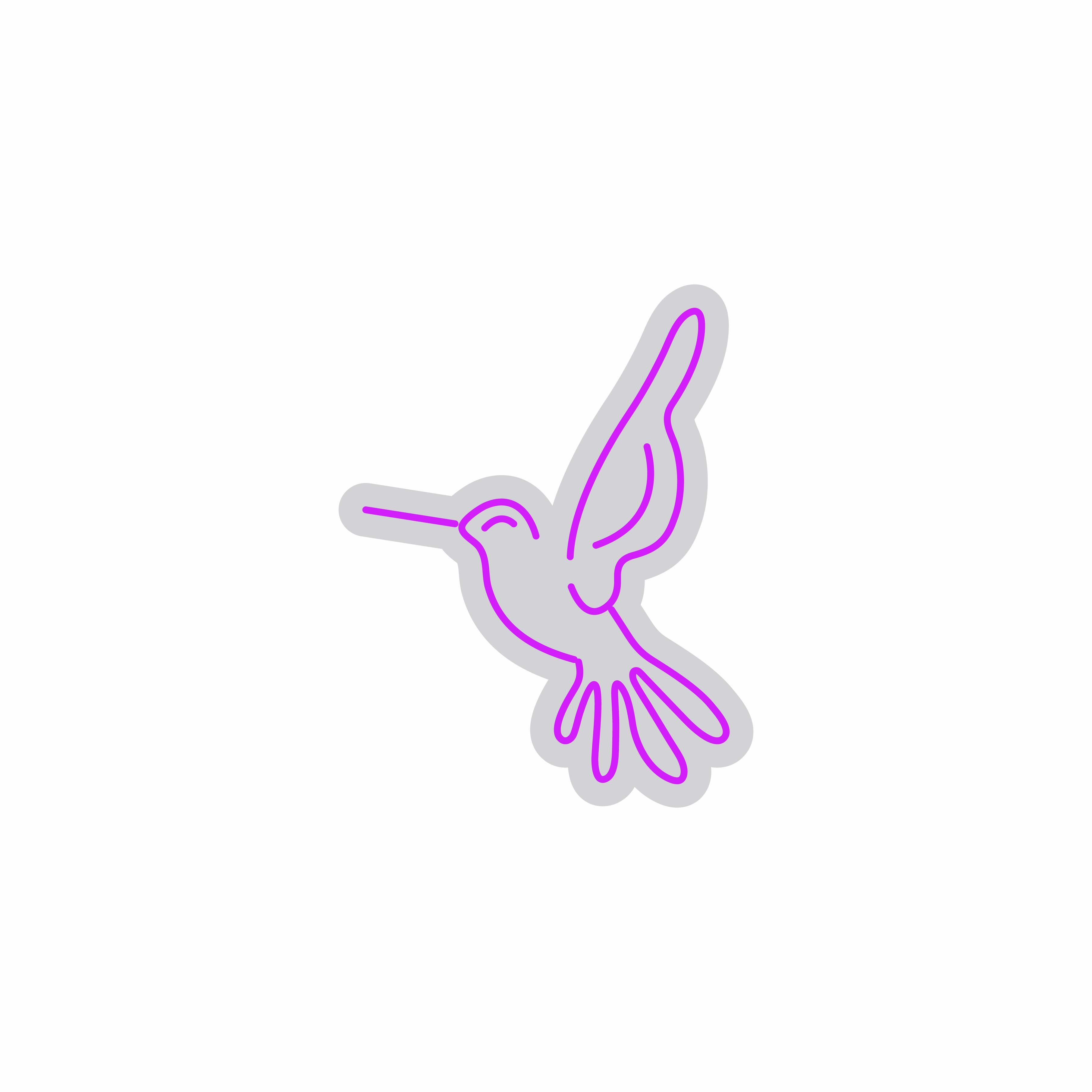 Custom Neon | Hummingbird Design Neon Sign | 24x19 Inches | Neon Purple Color 3