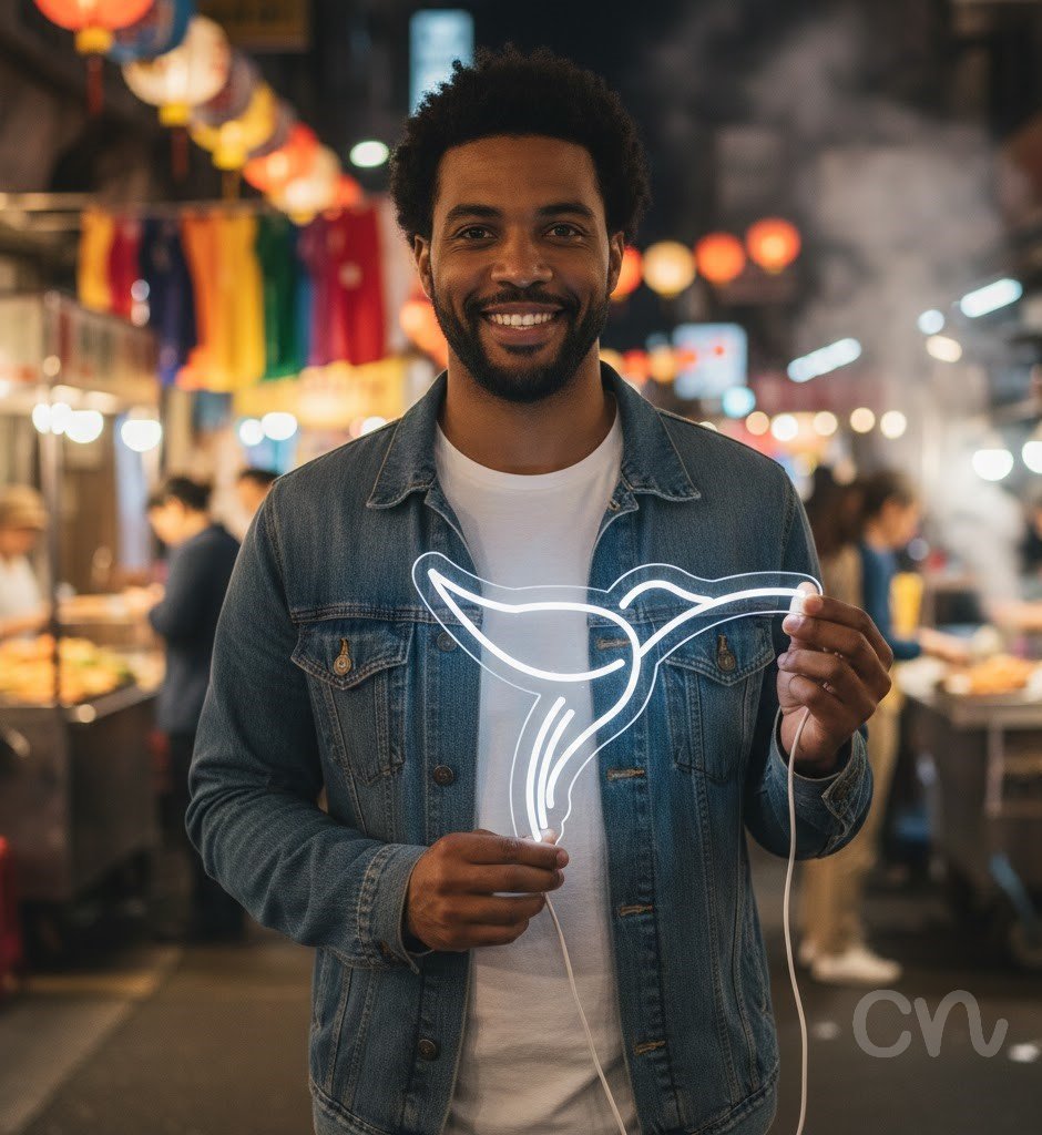 Custom Neon | Hummingbird Neon Sign | 18x24 | Ice Blue Neon Sign for Home Decor