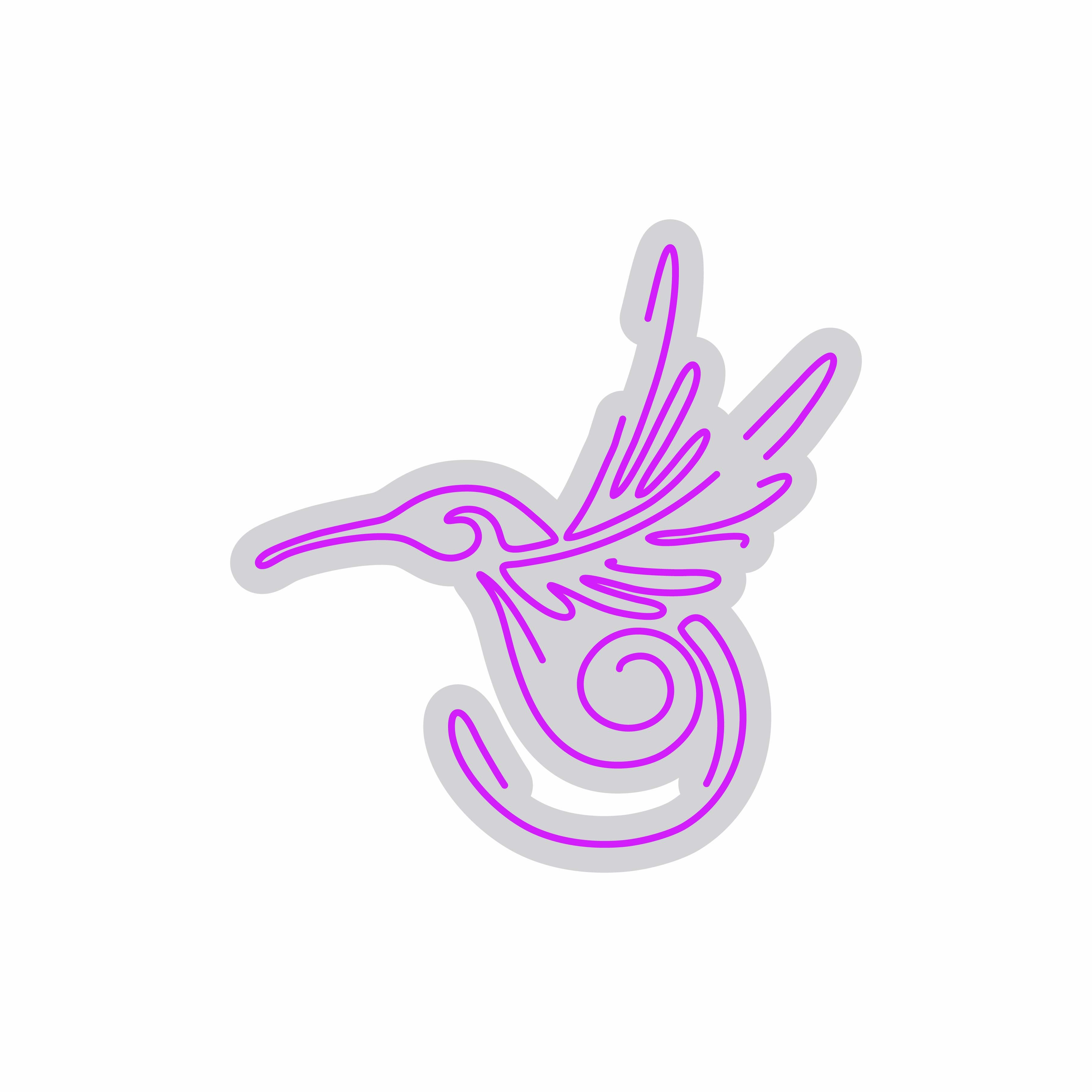Custom Neon | Hummingbird Design Neon Sign | 30x29 Inches | Purple Neon Sign 3