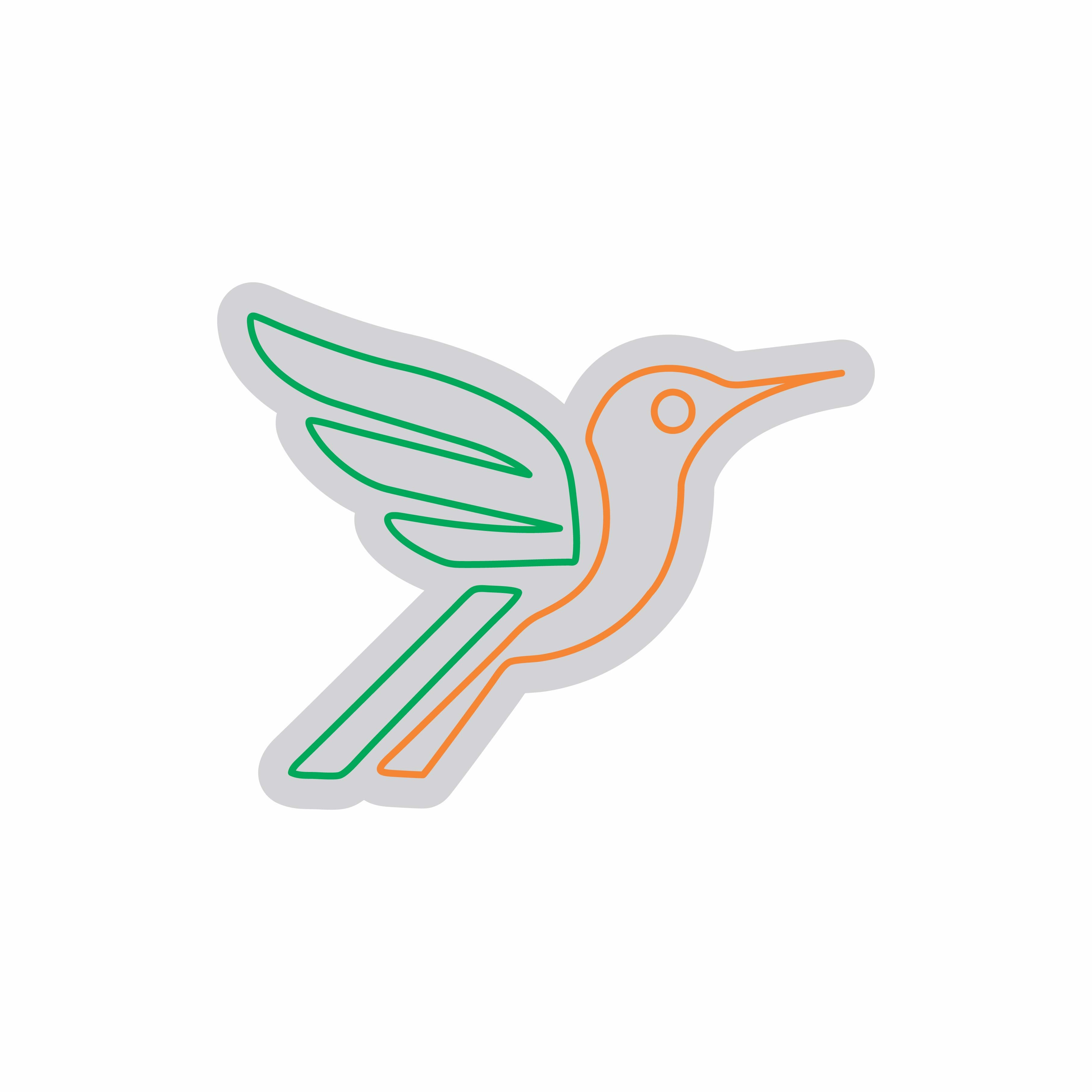 Custom Neon | Hummingbird Neon Sign | 24x30 | Green and Orange Neon Lights 3